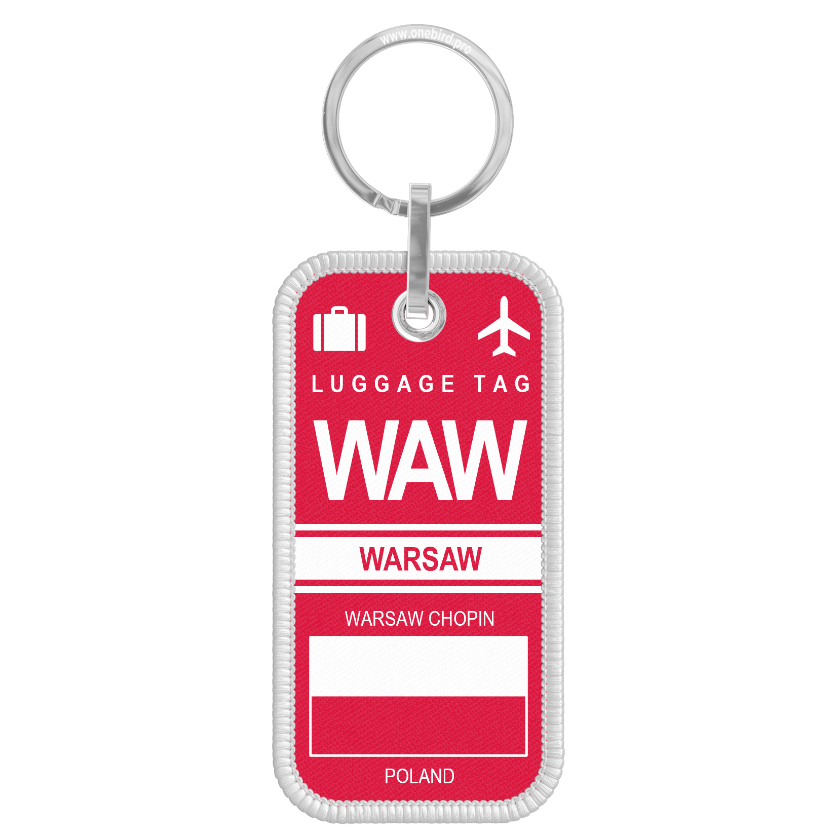Flame keychain - Airport code IATA - WAW - Warsaw