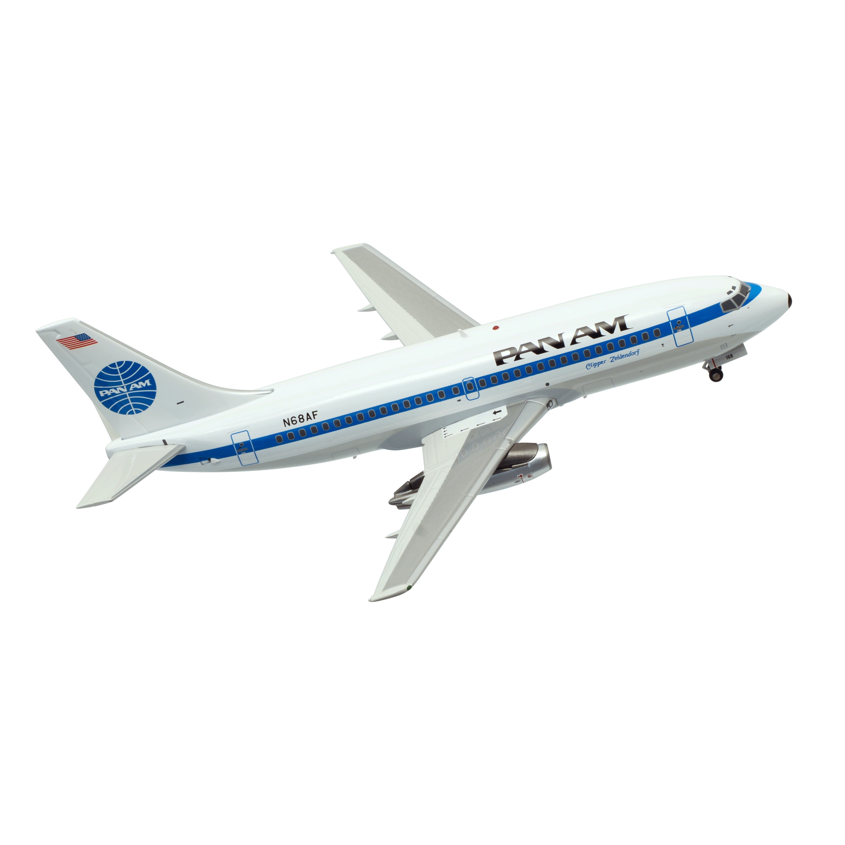 Maquette PAN AM Boeing 737-200 N68AF, métal 1/200ème