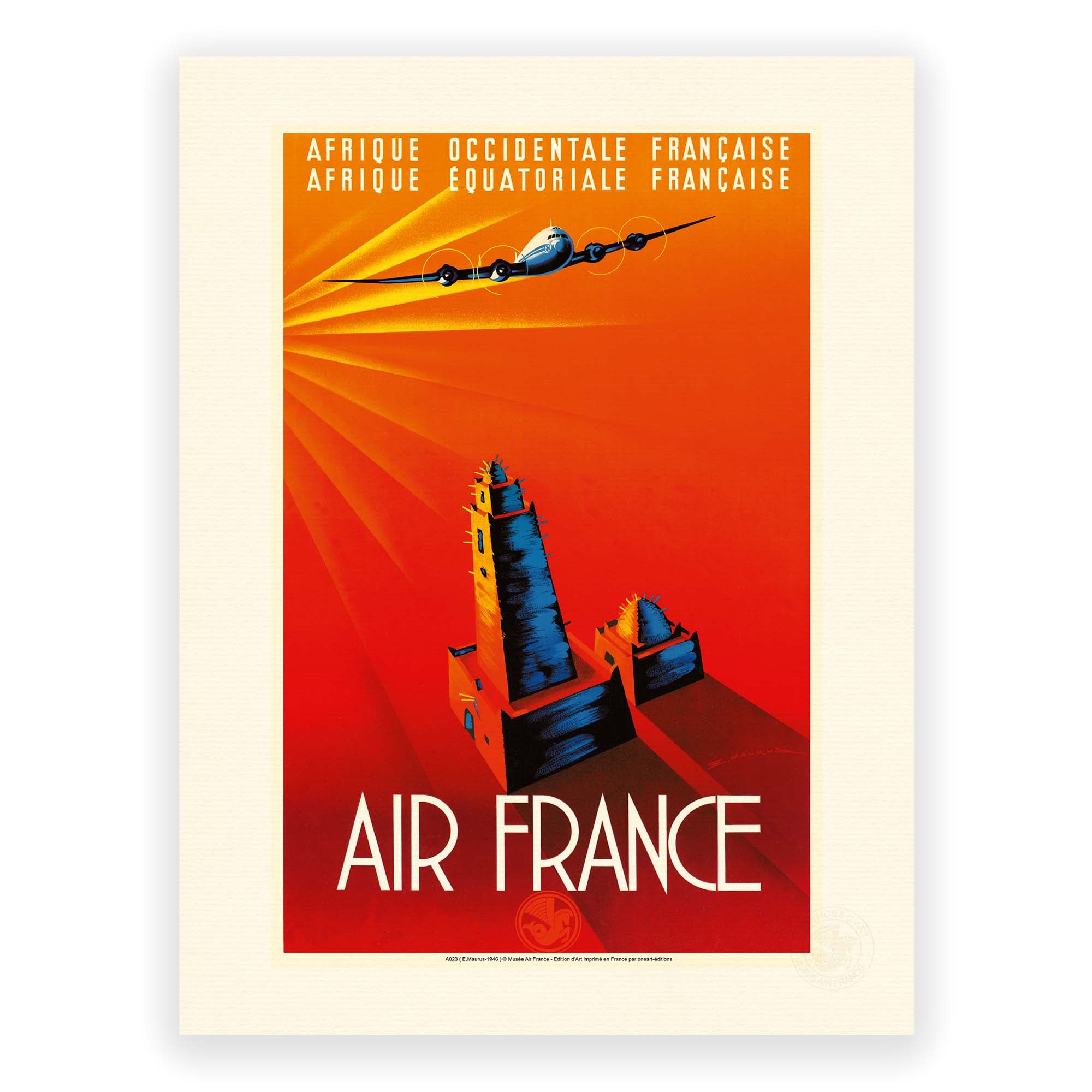 Affiche Air France - Afrique Occidentale Française