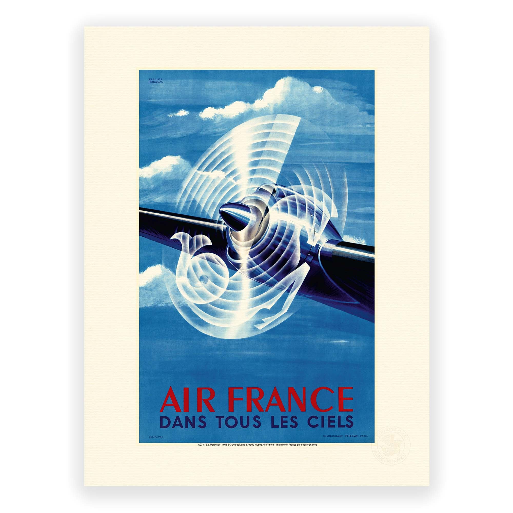 Affiche Air France - Dans tous les ciels Hélice