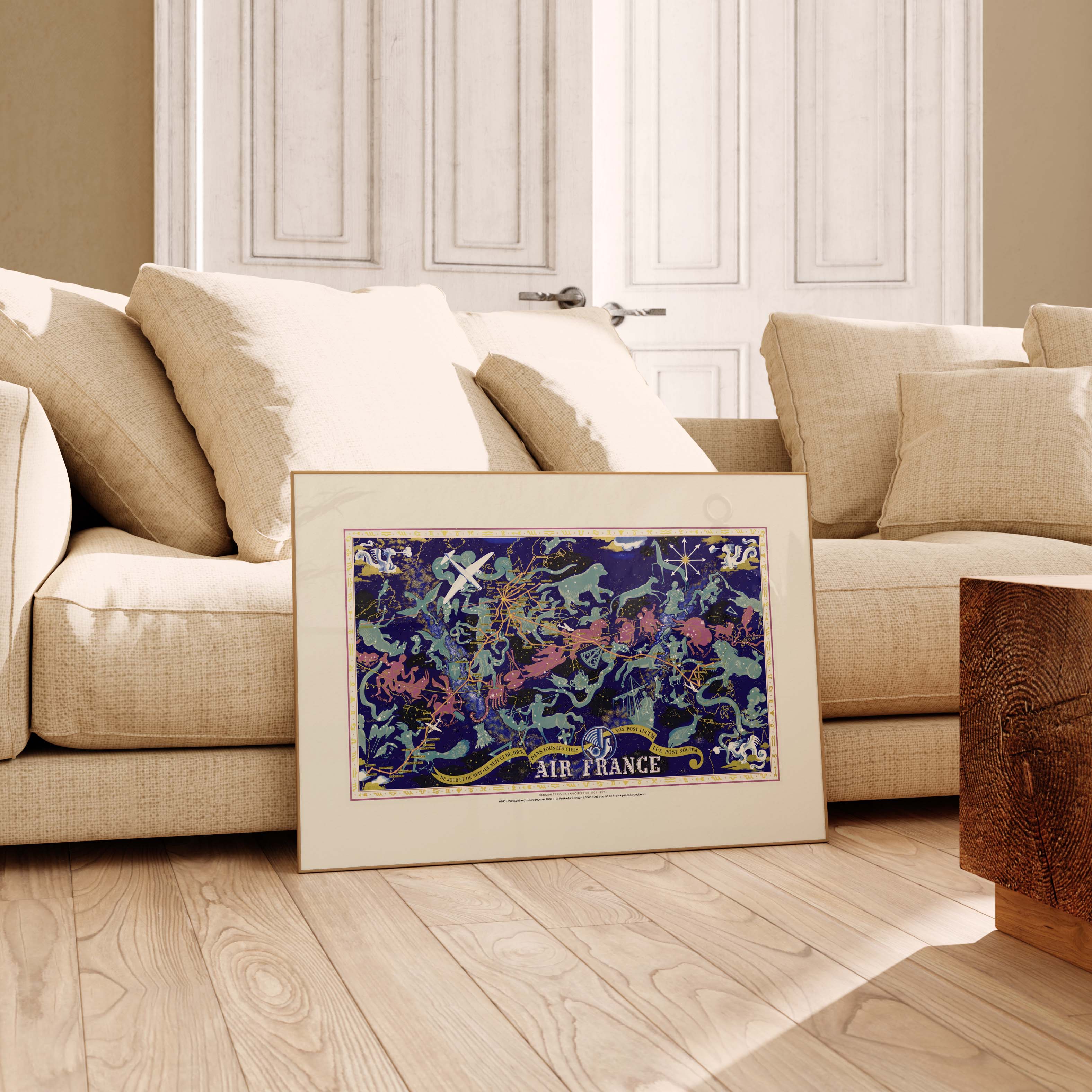 Affiche Air France - Carte céleste