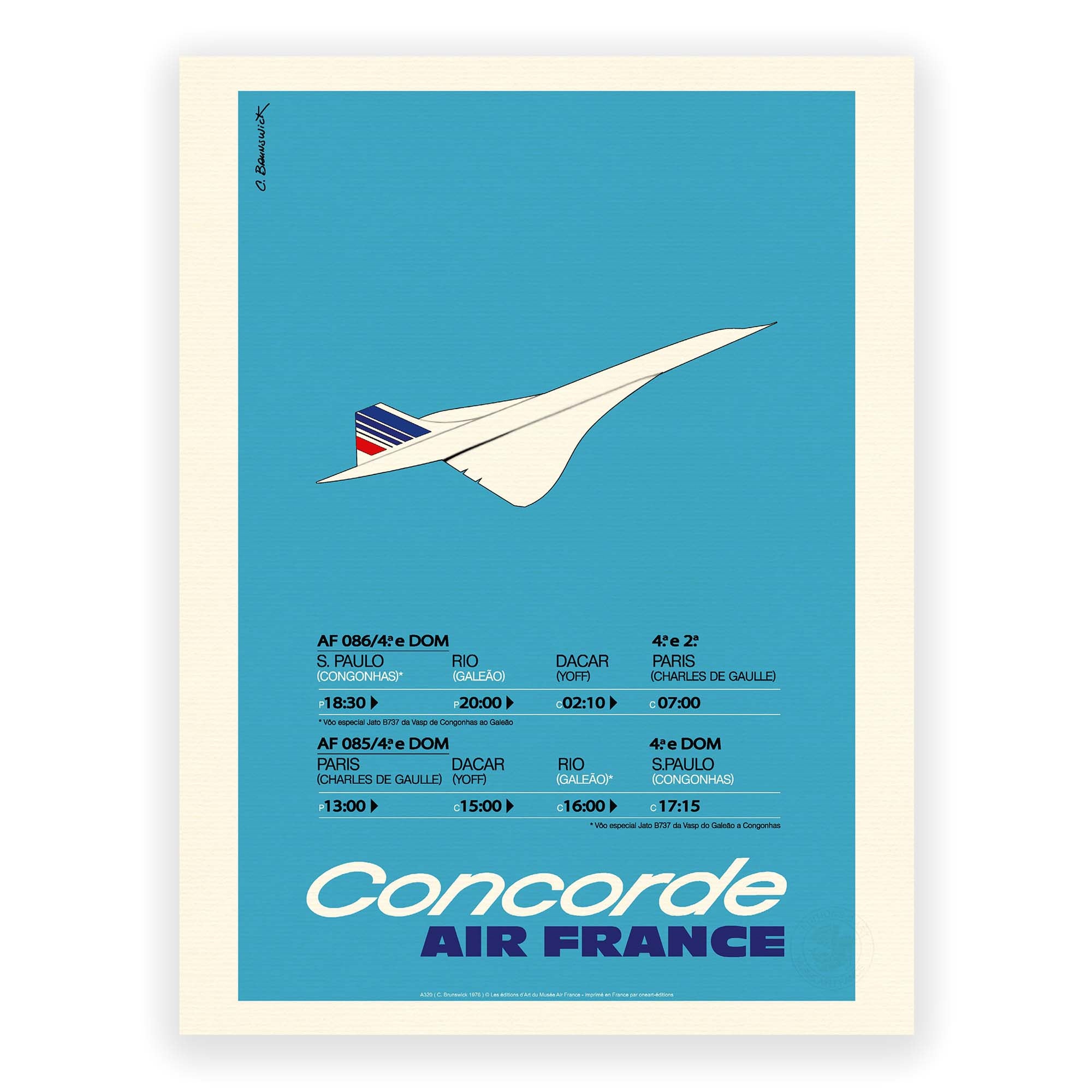 Affiche Air France - Concorde bleu