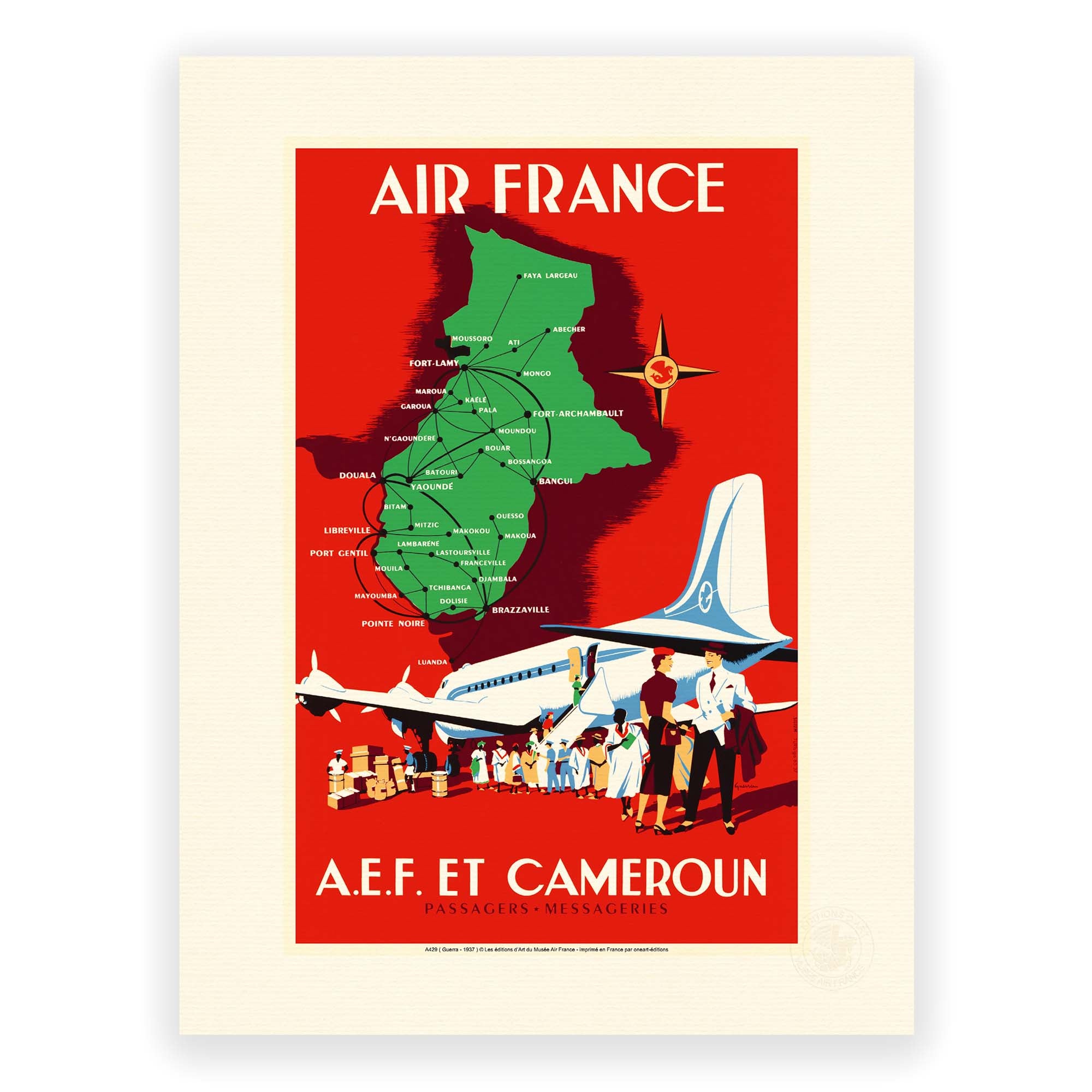 Affiche Air France - AEF et Cameroun