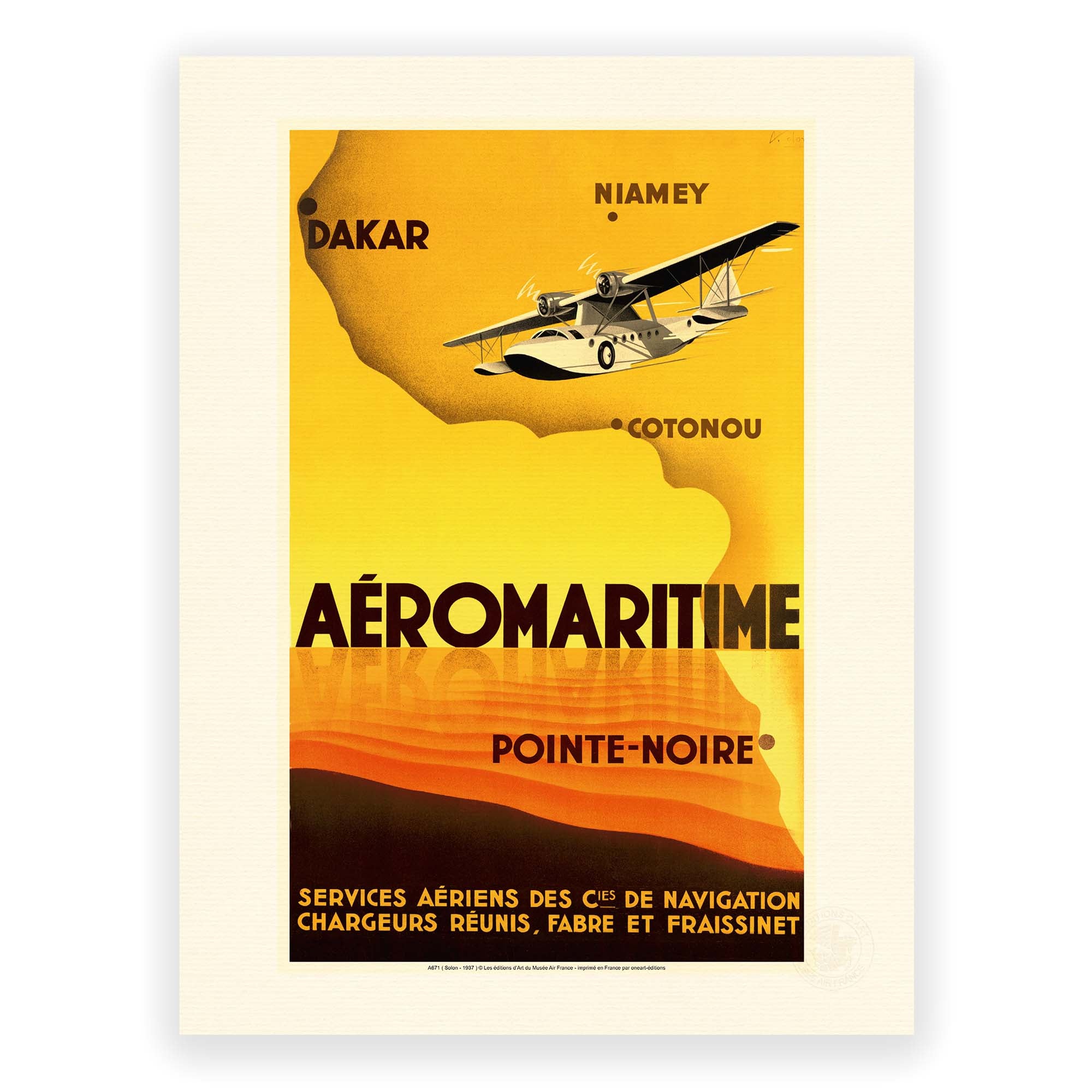 Affiche Air France - Dakar, Niamey, Cotonou,…