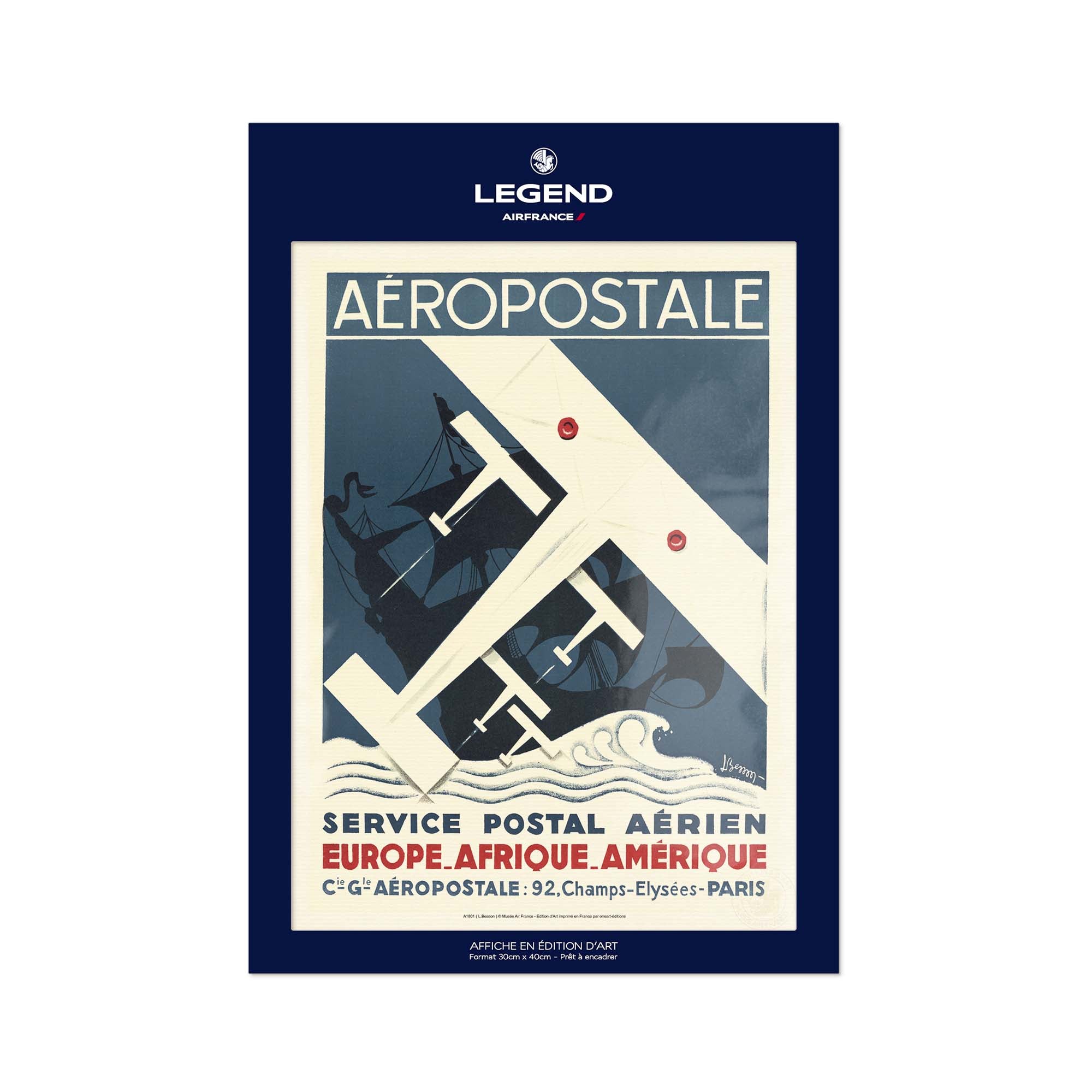 Affiche Air France - Service postal aérien