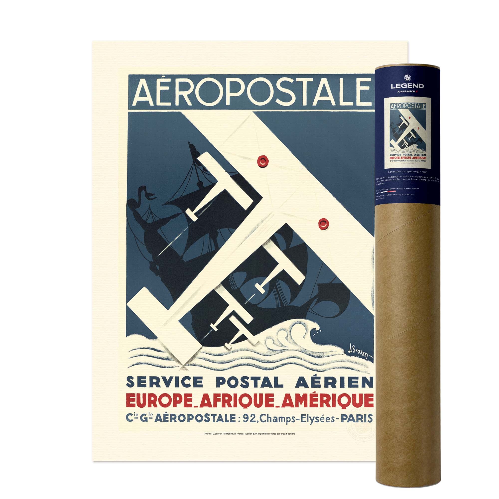 Affiche Air France - Service postal aérien