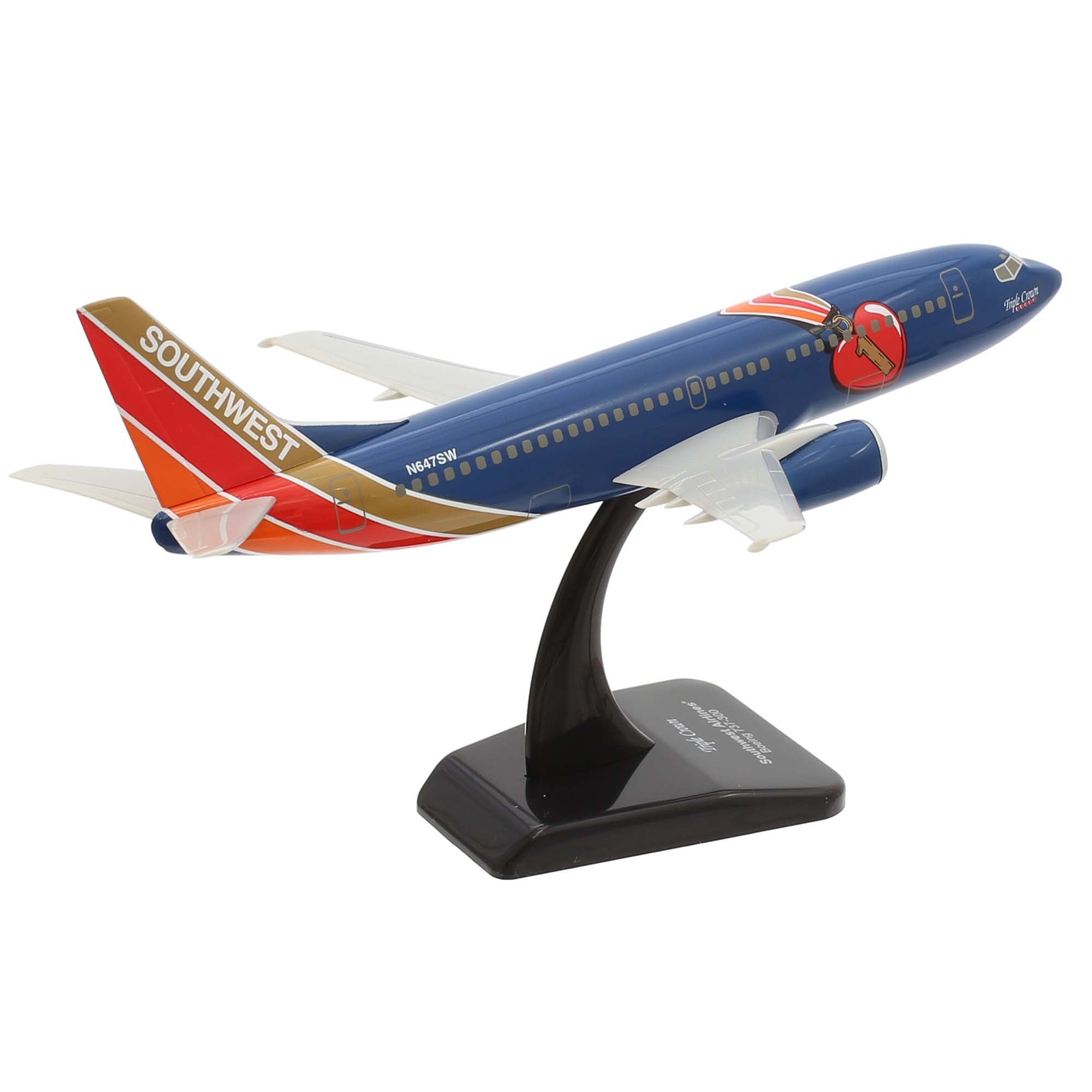 Maquette avion B737-300 Southwest N647SW Triple Crown - plastique 1/200e