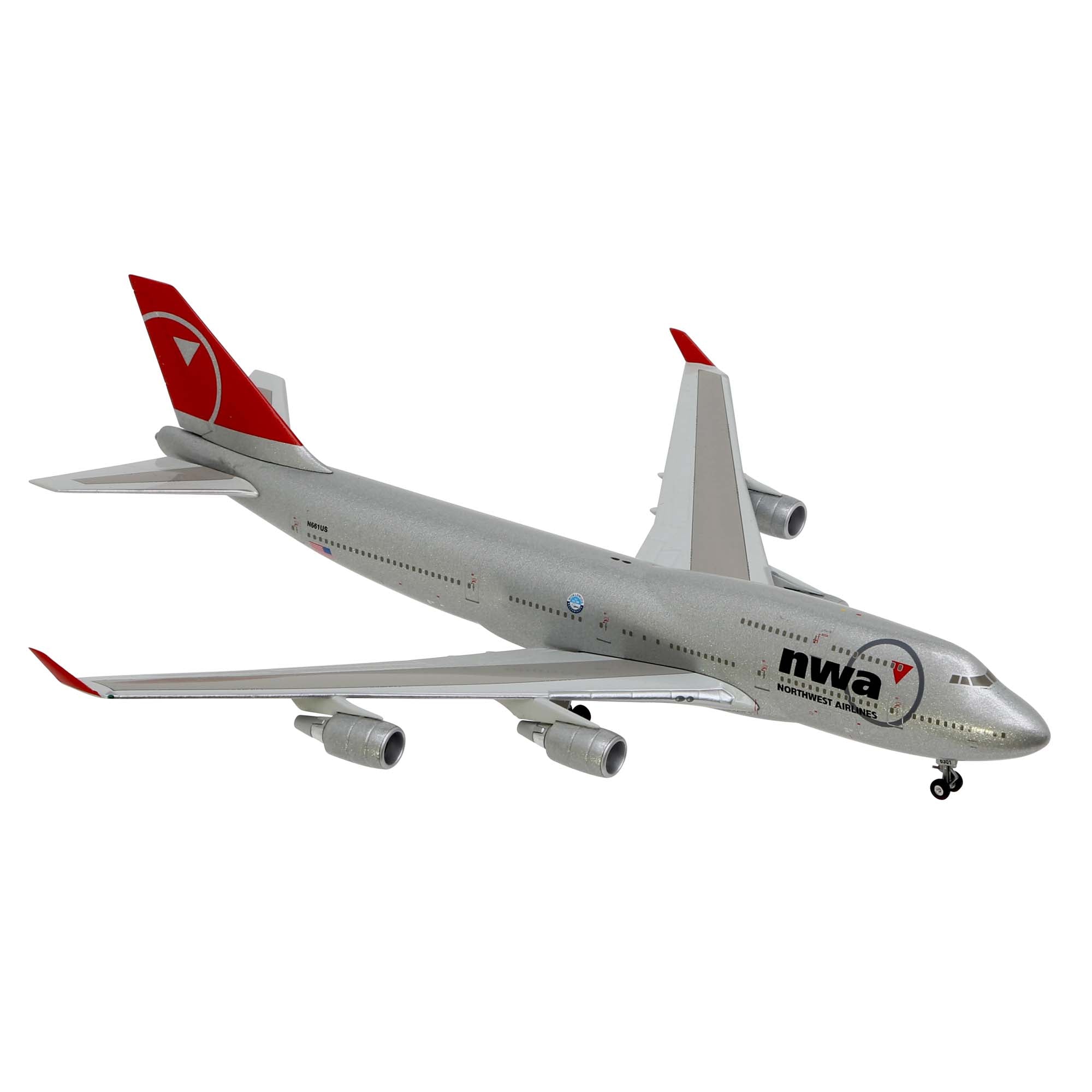 Maquette avion B747-400 Northwest - métal 1/300e