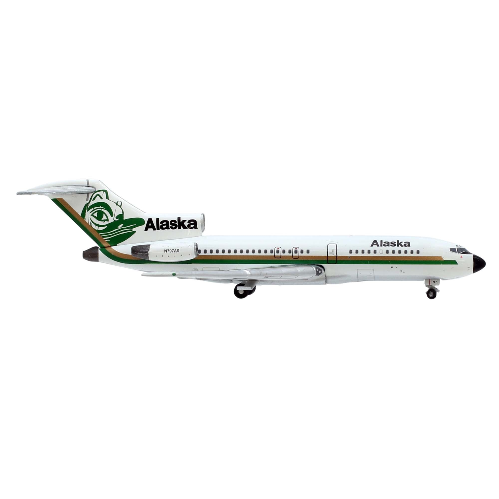 Maquette avion B727-100 Alaska Airlines Totem - métal 1/400e