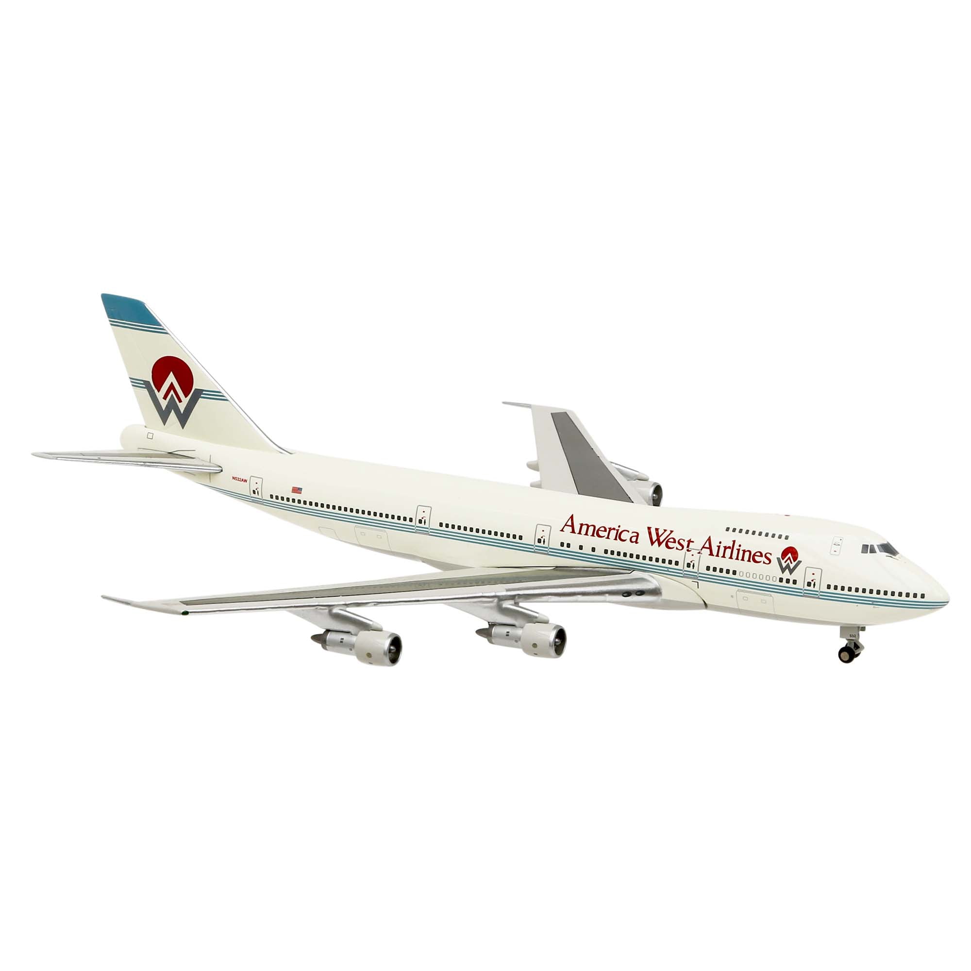 B747-200 America West aircraft model - 1/400th scale metal