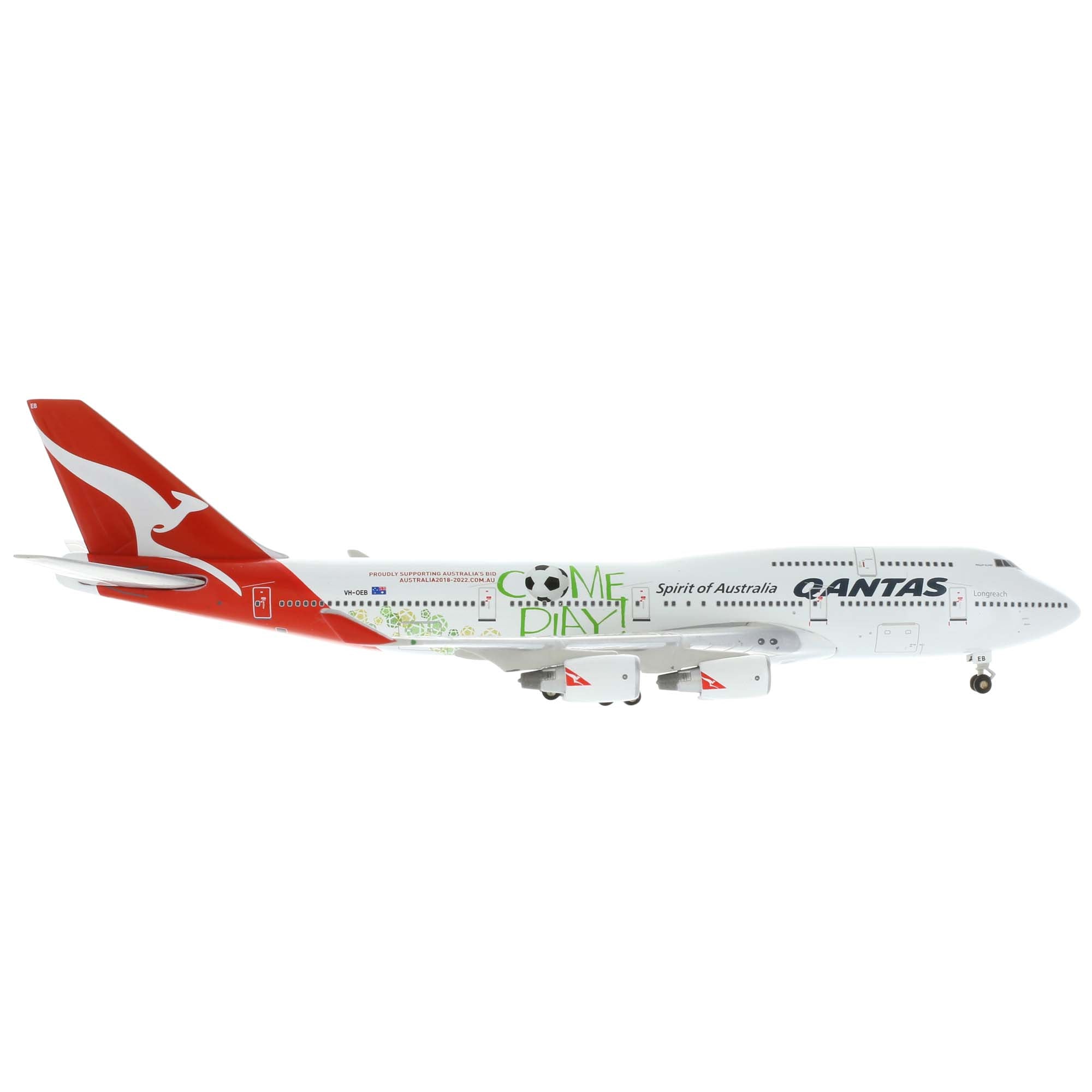B747-400 Qantas World Cup Bid aircraft model - 1/400th scale metal