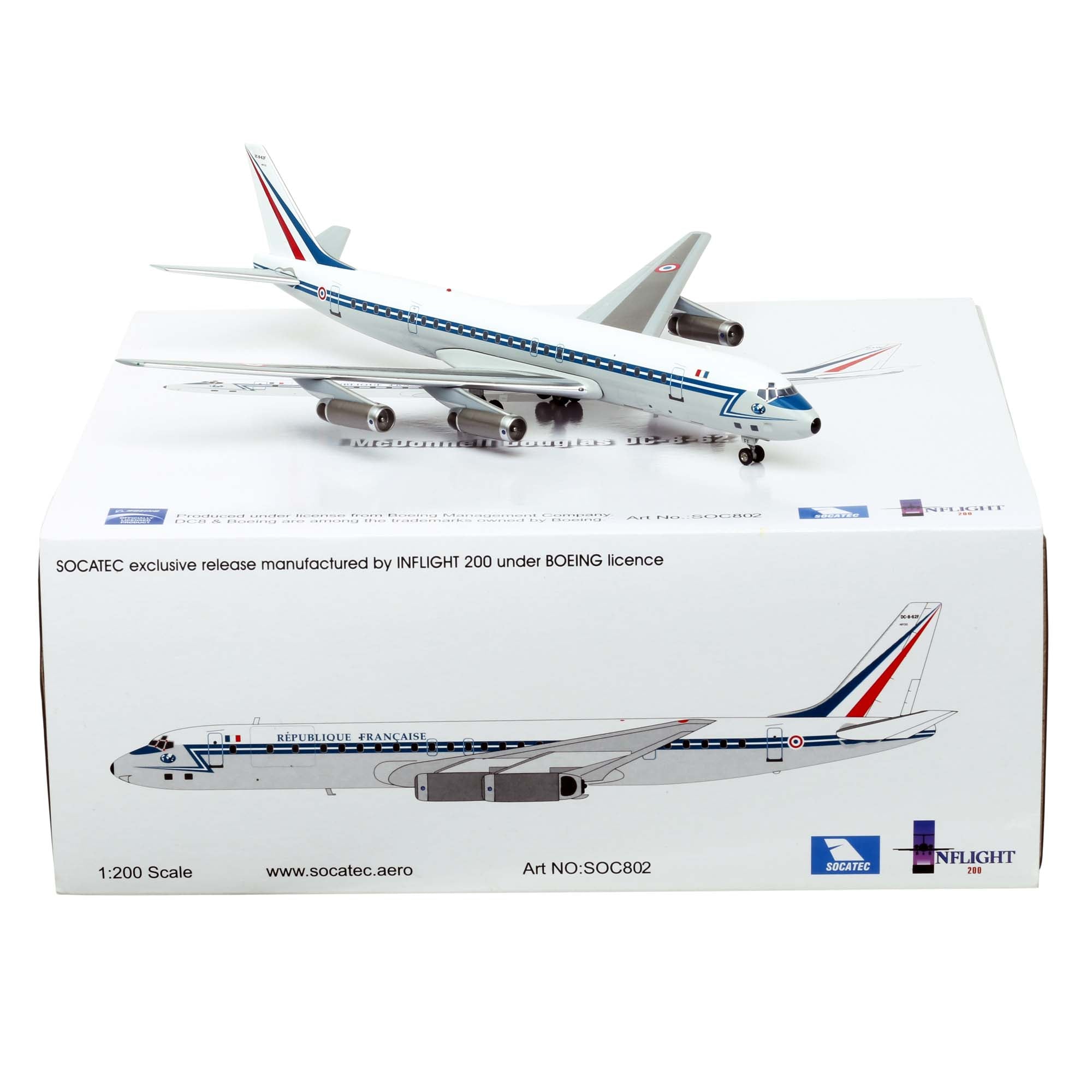 Maquette avion DC-8-62 République Française - métal 1/200e