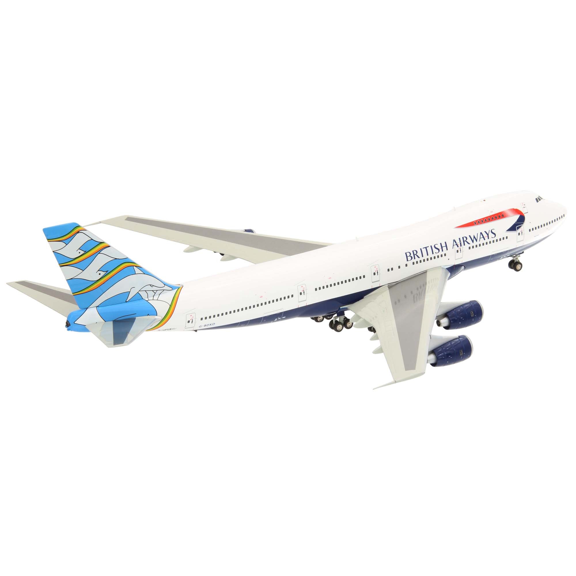Maquette avion B747-200 British Airways G-BDXD The Blue Pool Tail - métal 1/200e