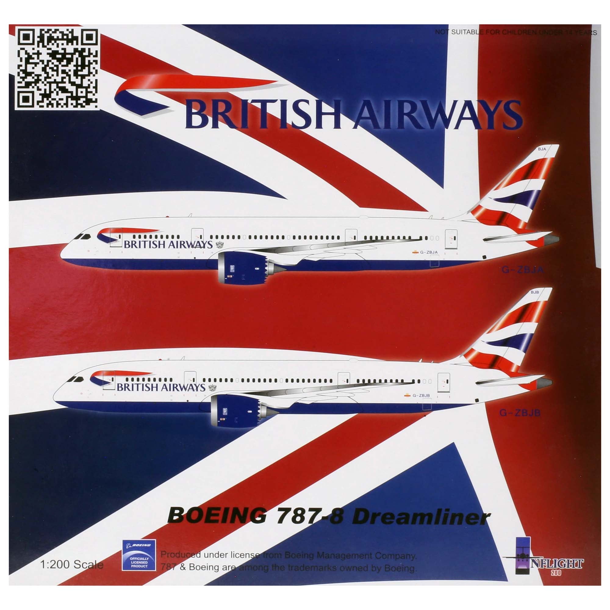 Maquette avion B787 British Airways G-ZBJA - métal 1/200e