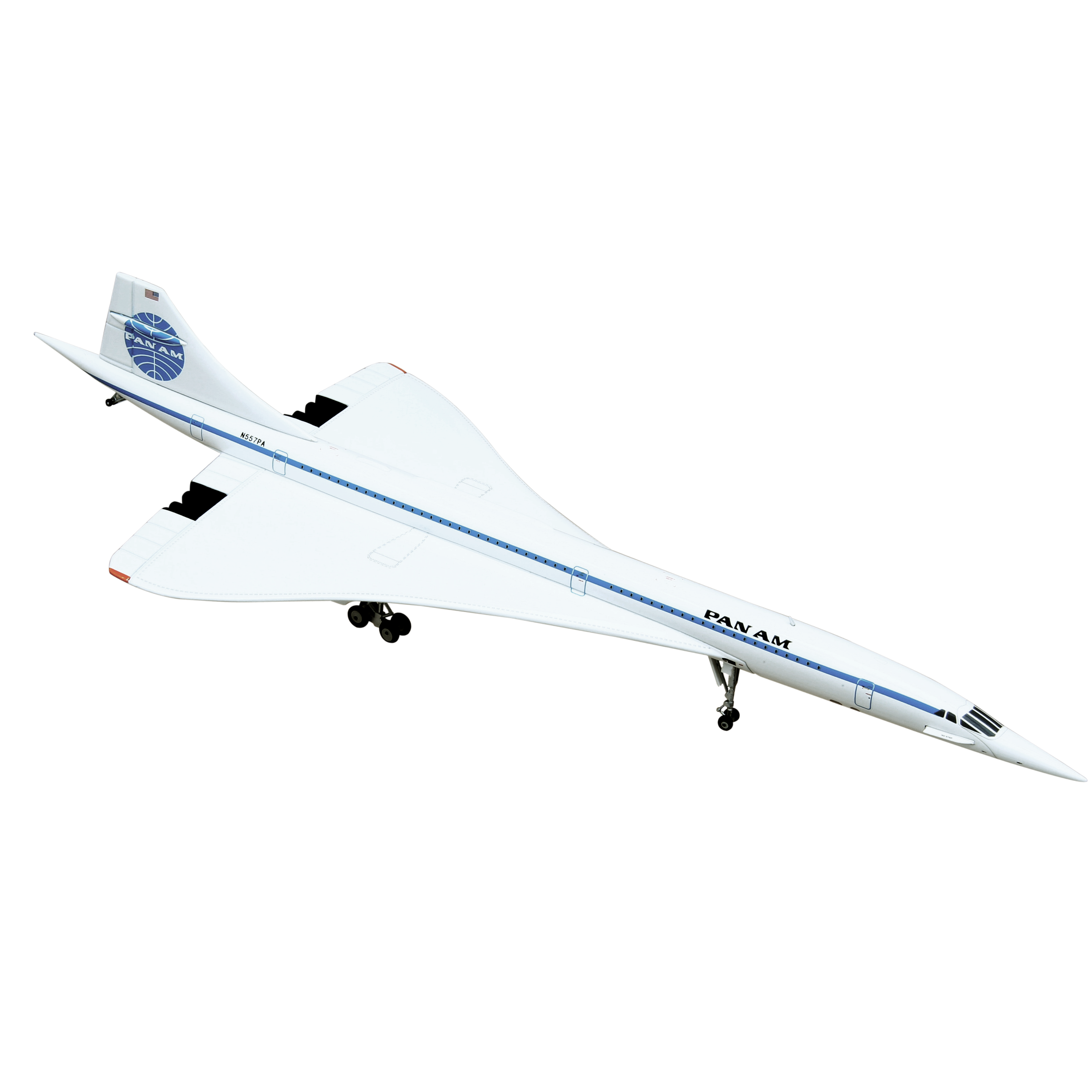 Maquette avion Concorde PAN AM N557PA avec socle - métal 1/200e