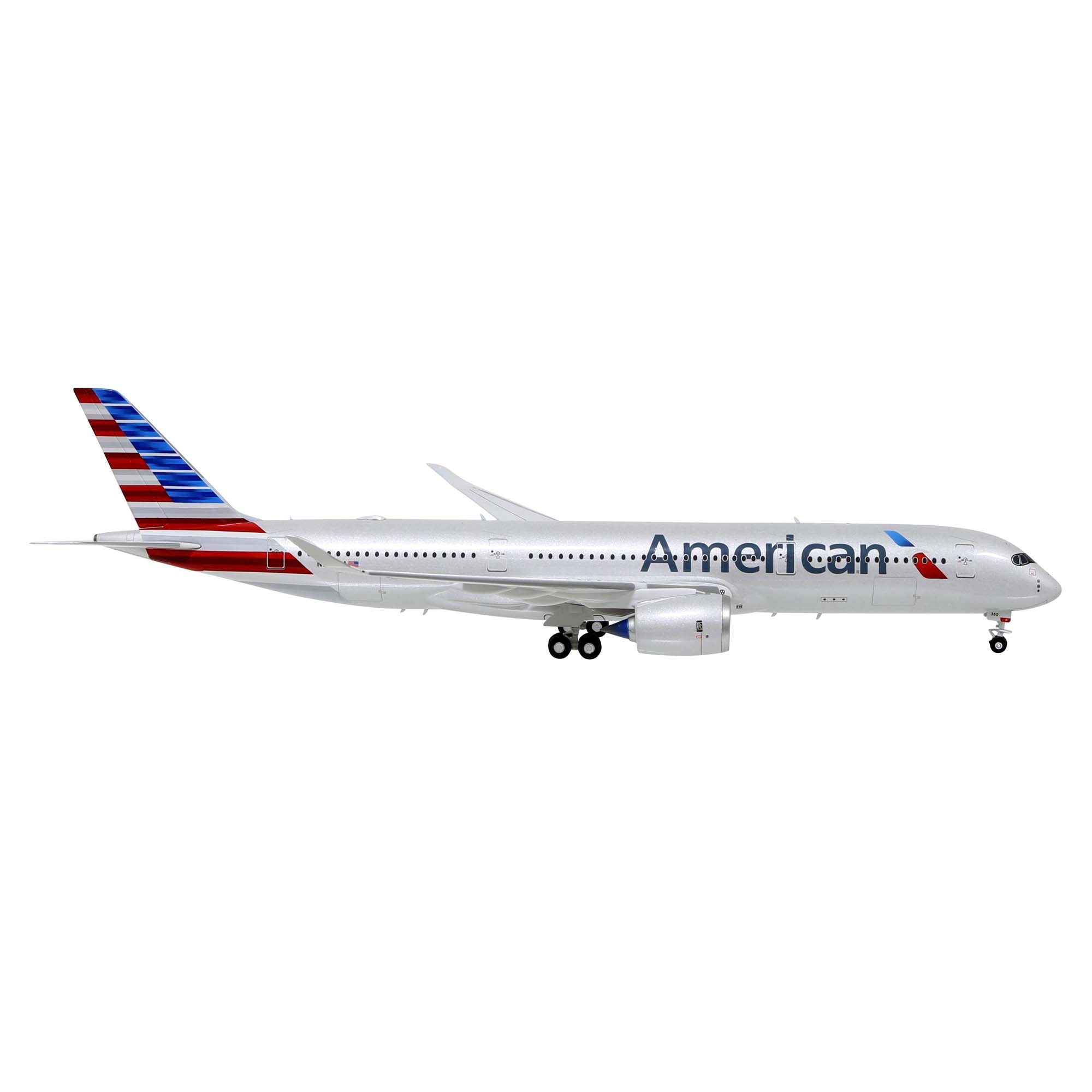 Maquette avion A350-900 American Airlines Flaps Up avec socle - métal 1/200e