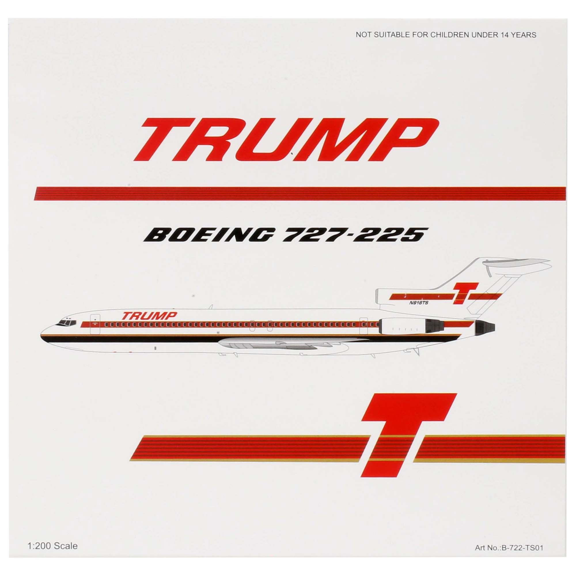 Maquette avion B727-200 Trump N918TS - métal 1/200e