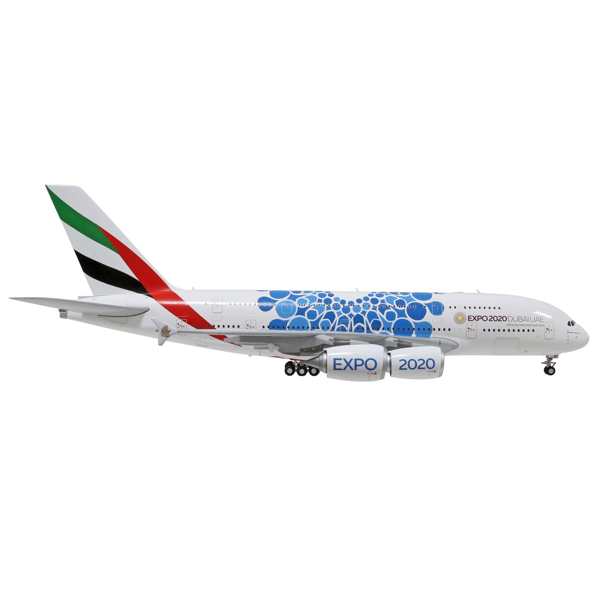 Maquette avion A380-800 Emirates (Blue Expo 2020) A6-EOC - métal 1/200e