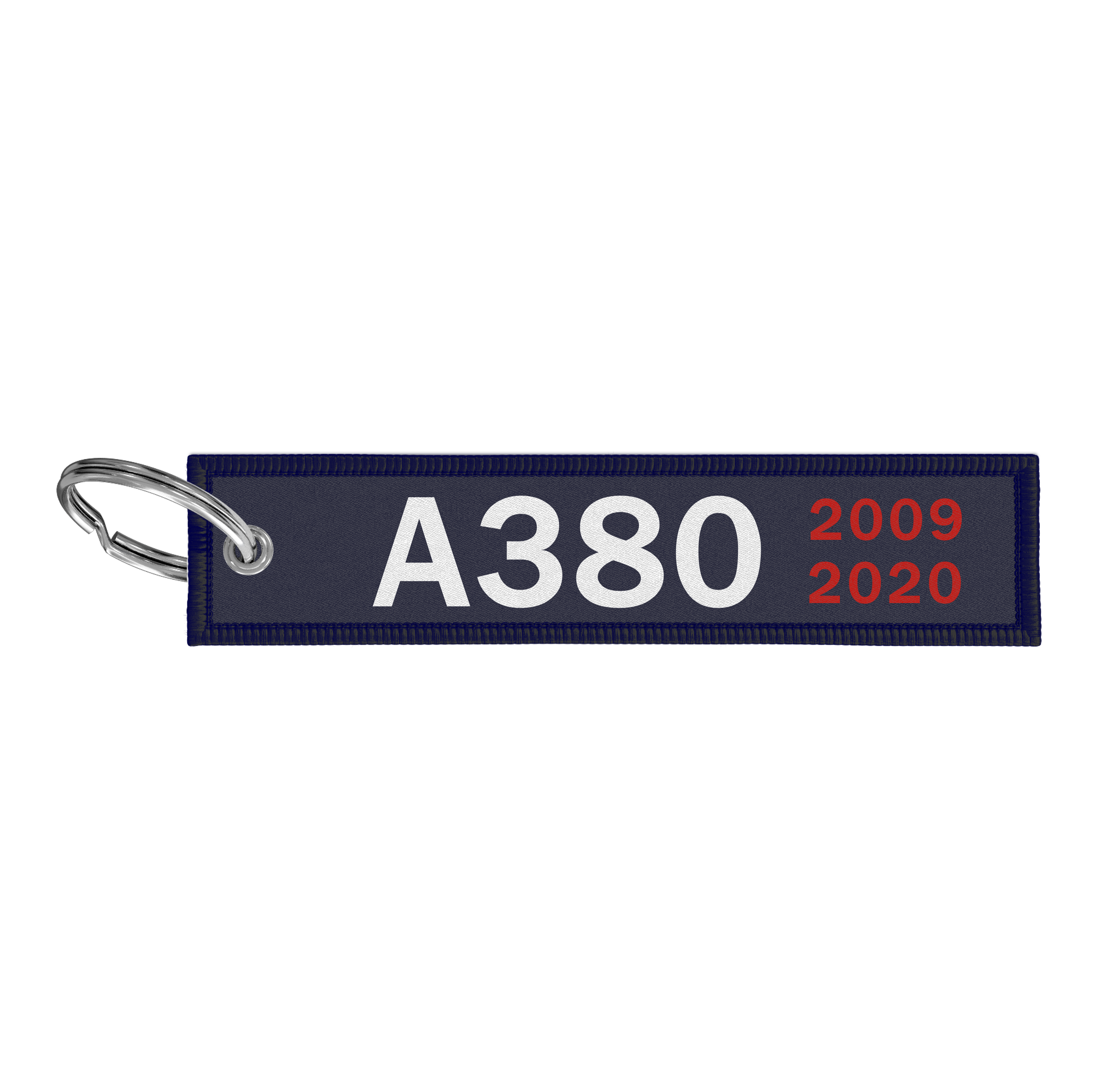 Porte-clés REMOVE BEFORE FLIGHT® Airbus A380 2009-2020 "Fin de Secteur"