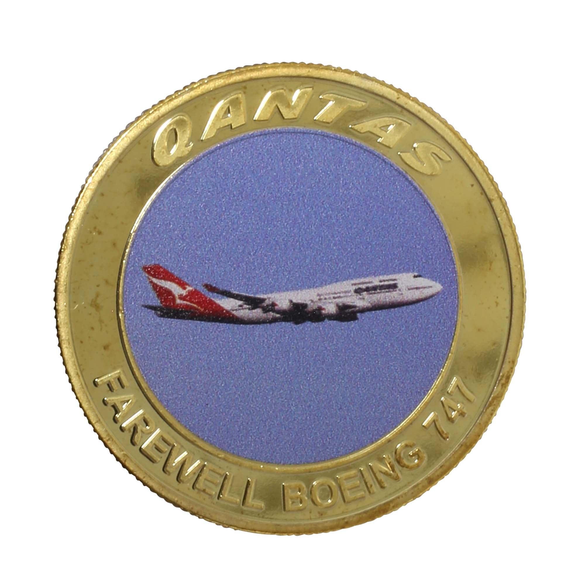 Maquette avion B747-400 Qantas VH-OEE avec socle - métal 1/200e