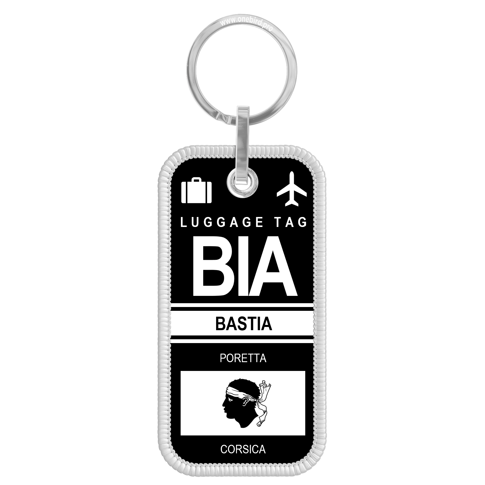 Porte-clés flamme - Airport code IATA - BIA - Bastia