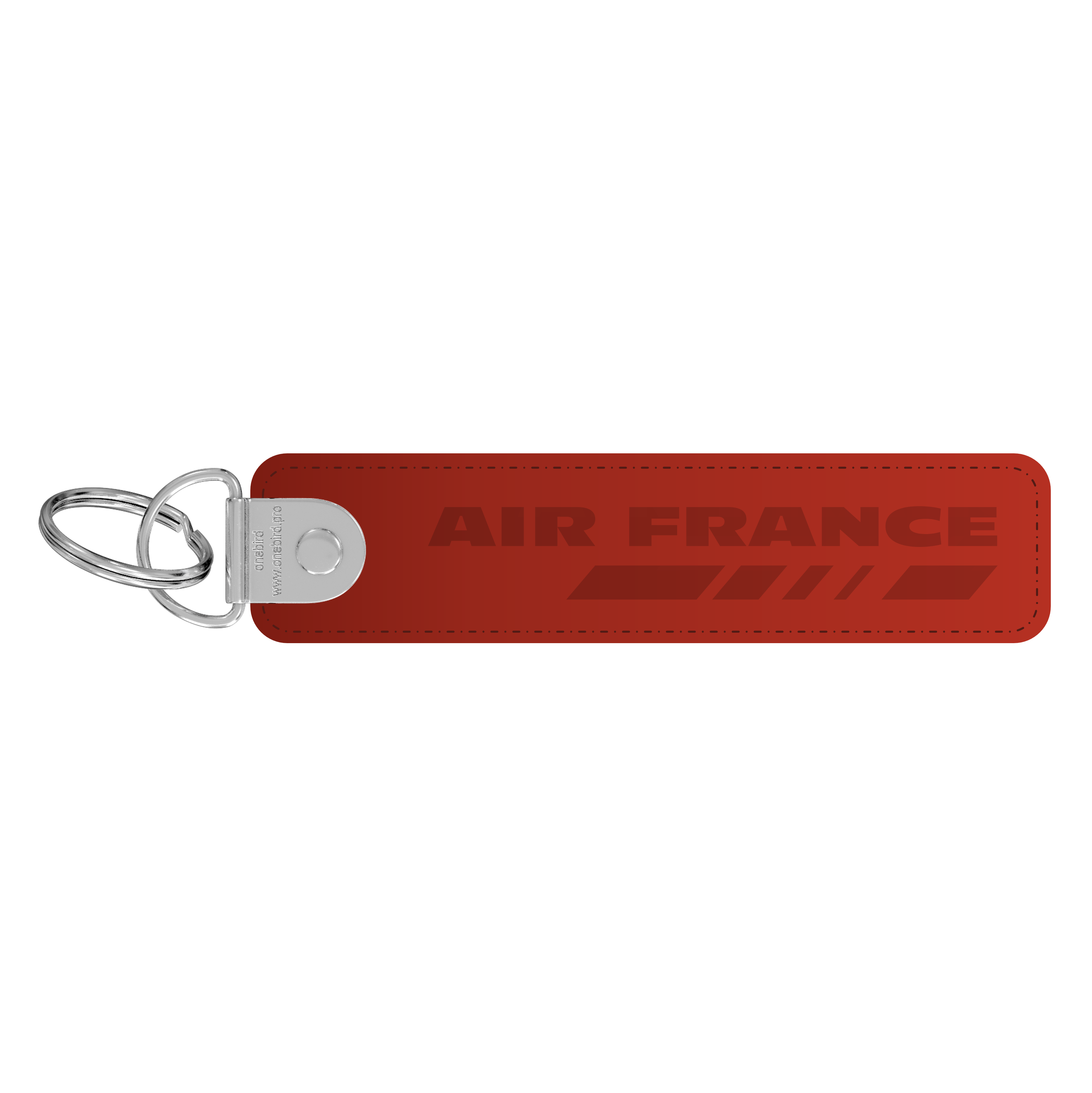 Porte-Clés cuir Air France Vintage rouge avec pochette feutrine