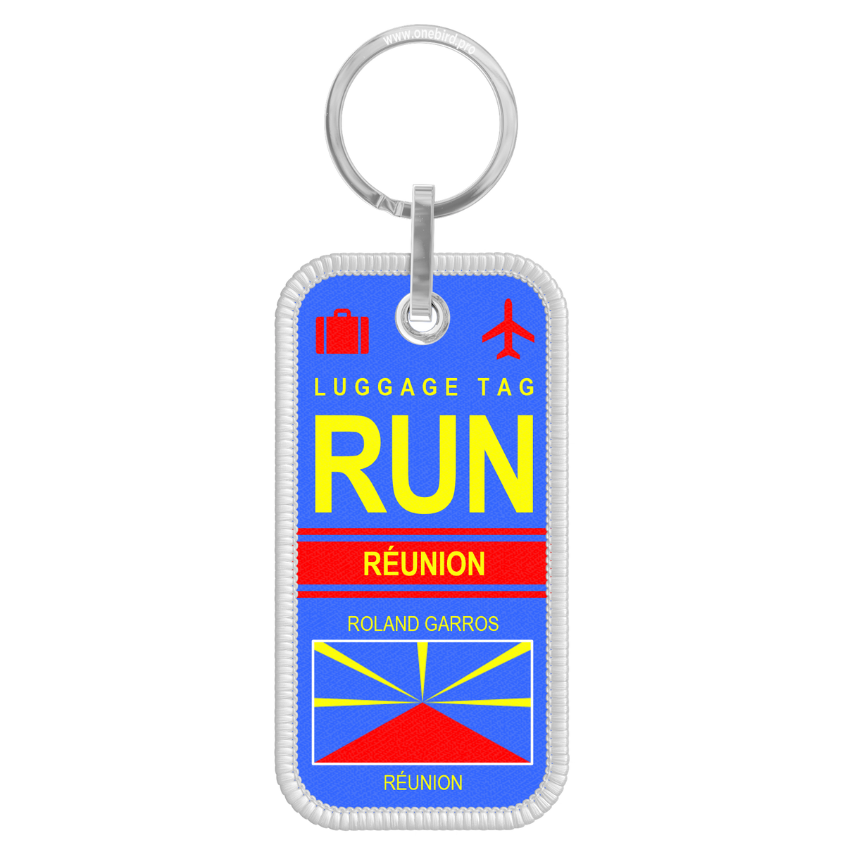 Flame keychain - Airport code IATA - RUN - Reunion