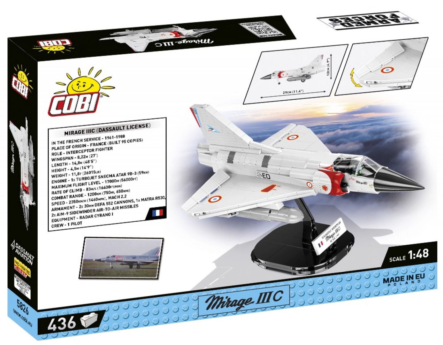 Mirage IIIC Cigognes model made of building bricks - Dassault