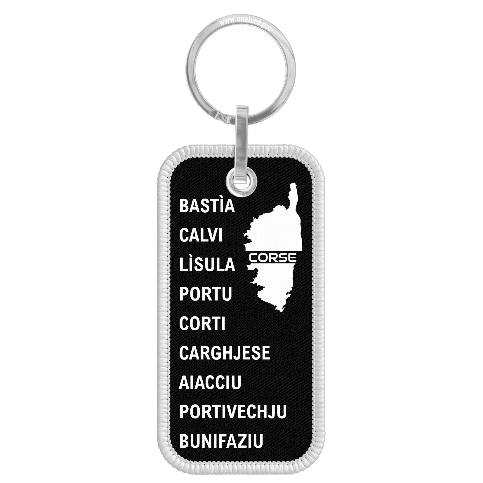 Porte-clés Flamme – Corse Villes fond noir