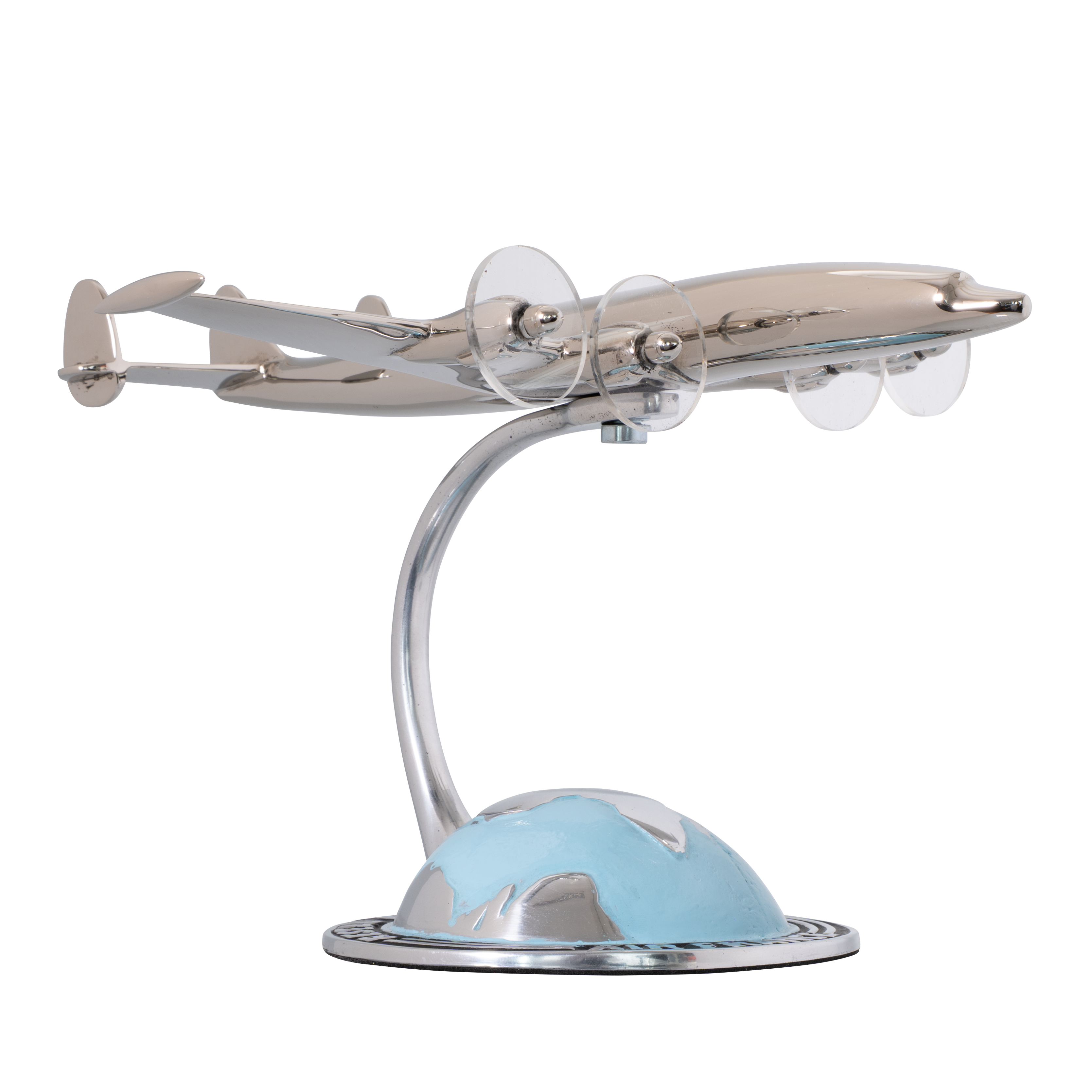Maquette Super Constellation en laiton nickelé sur globe AF