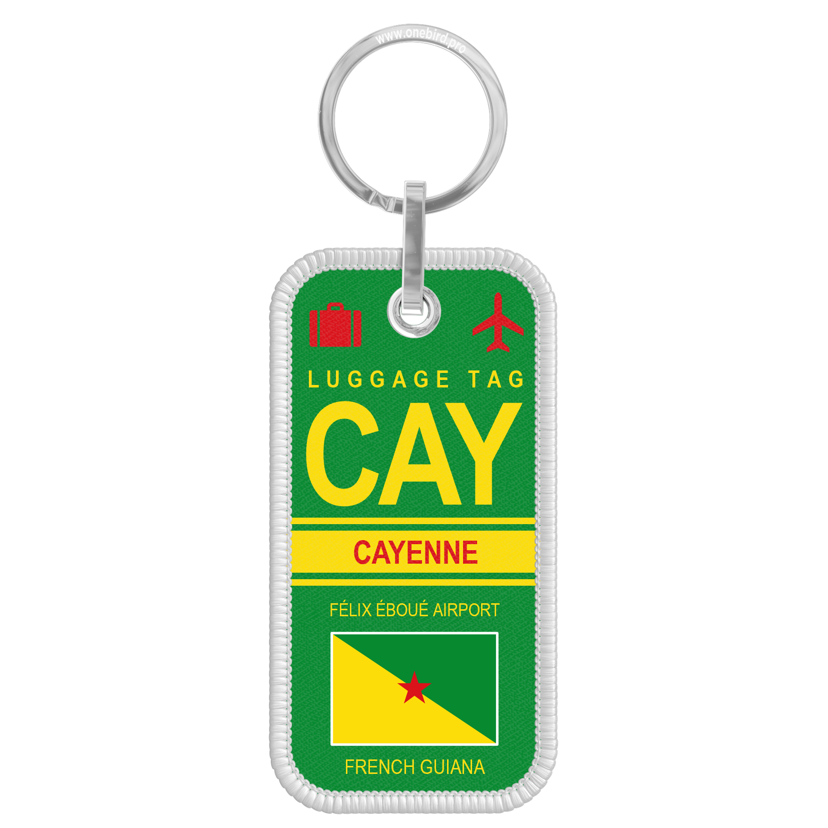 Porte-clés flamme - Airport code - CAY - CAYENNE