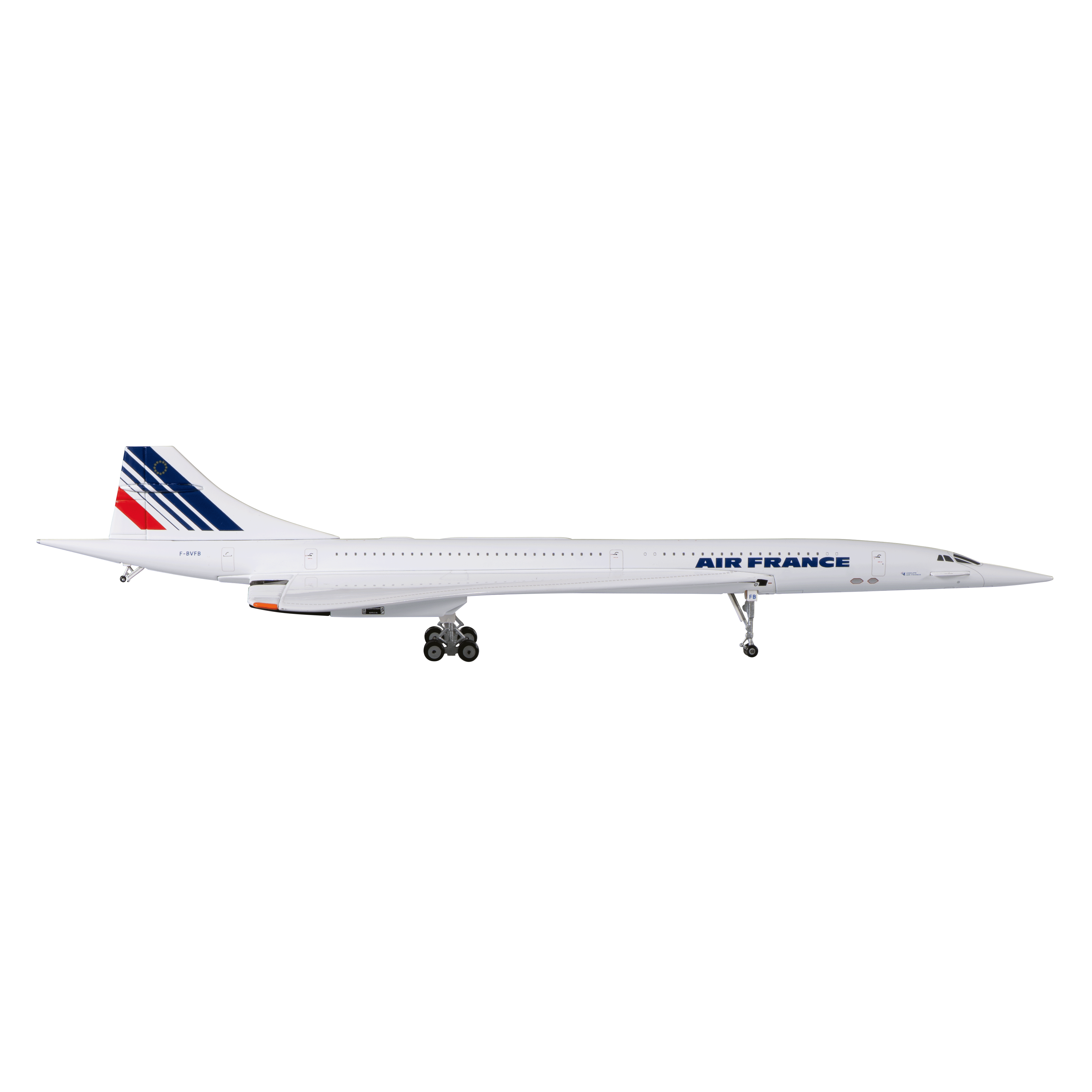 Maquette Sud Aviation Concorde F-BVFB Shinshein, métal 1/200