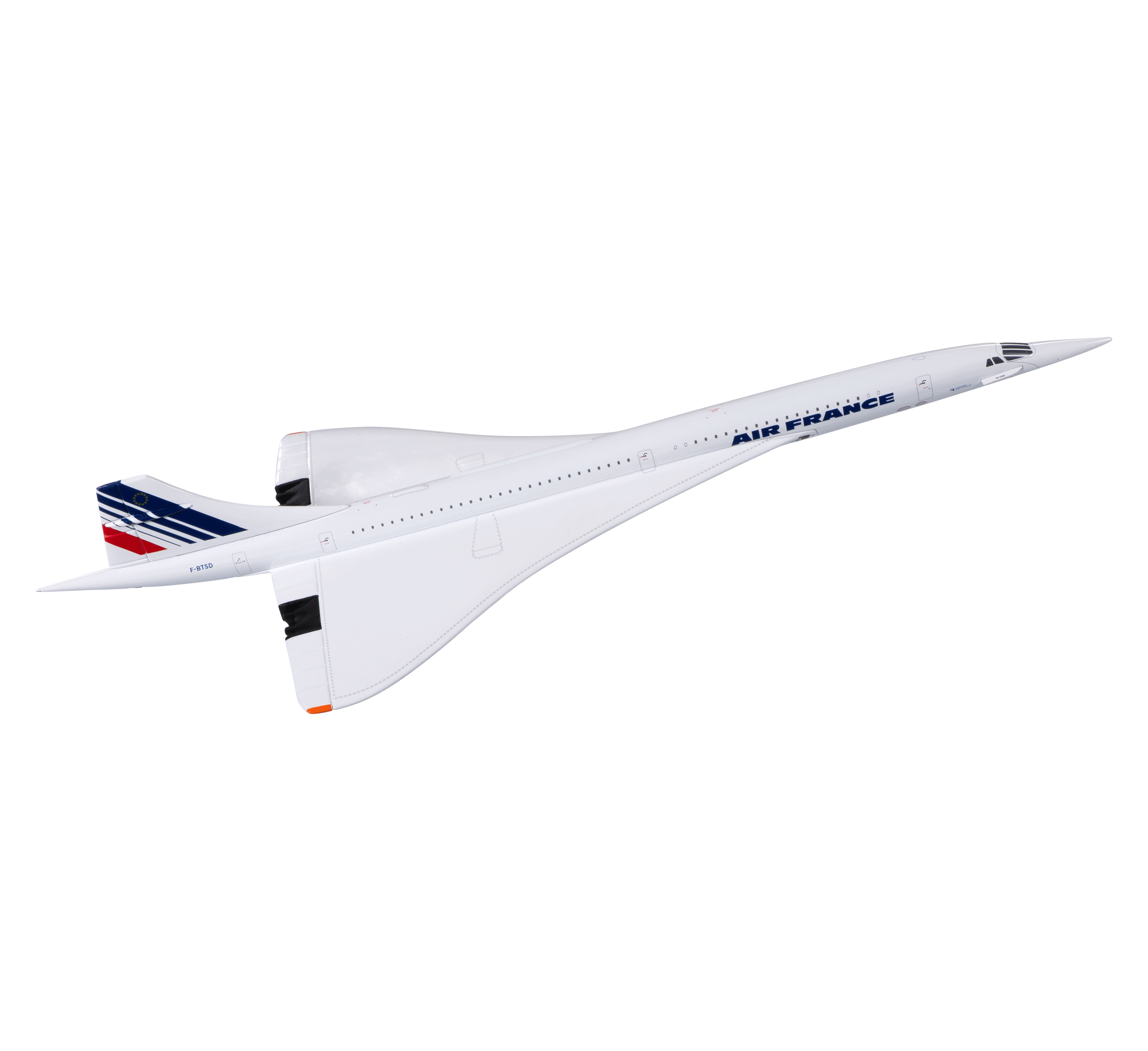 Maquette Sud Aviation Concorde F-BTSD Le Bourget, métal 1/200
