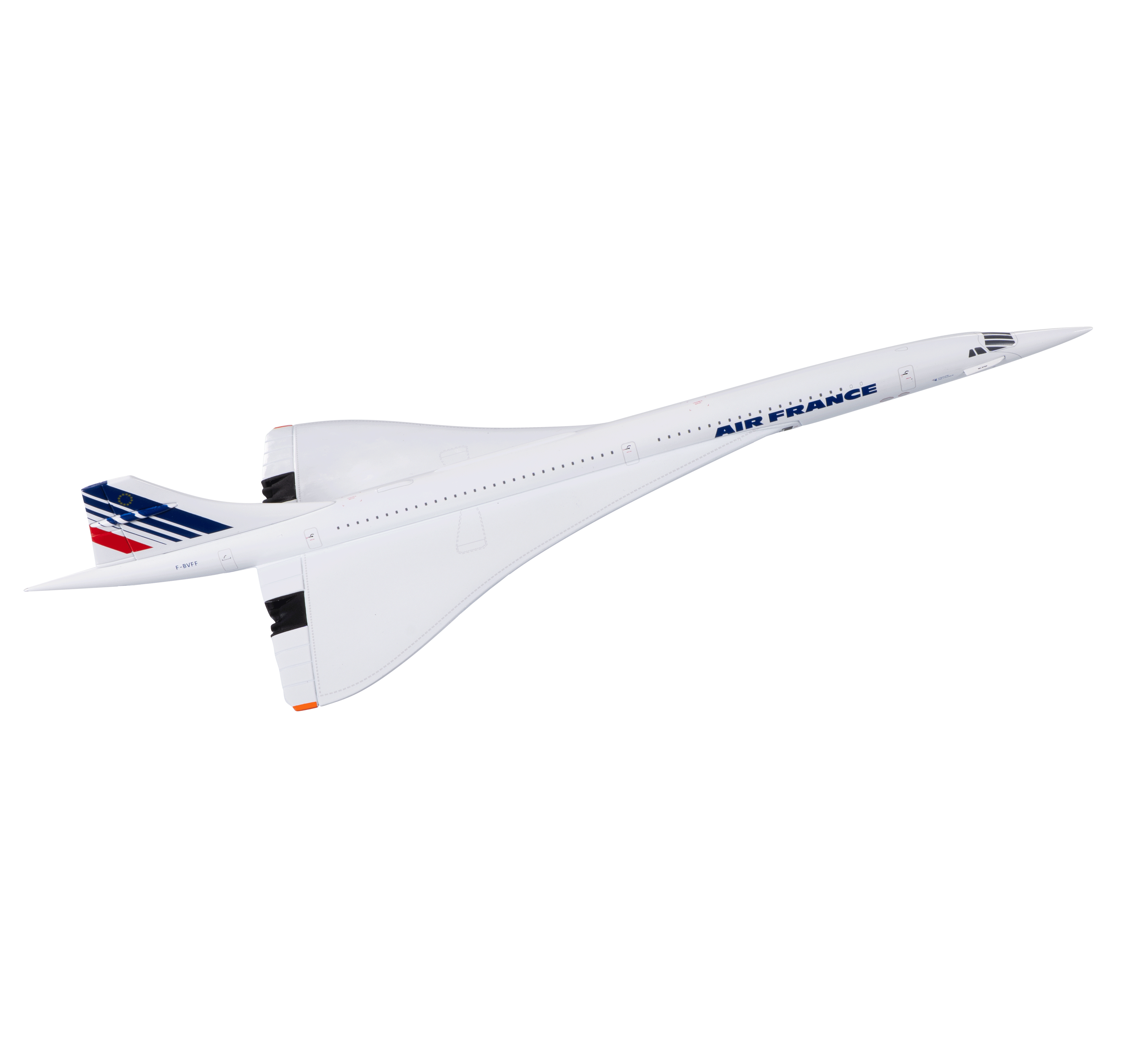 Maquette Sud Aviation Concorde F-BVFF Roissy CDG, métal 1/200