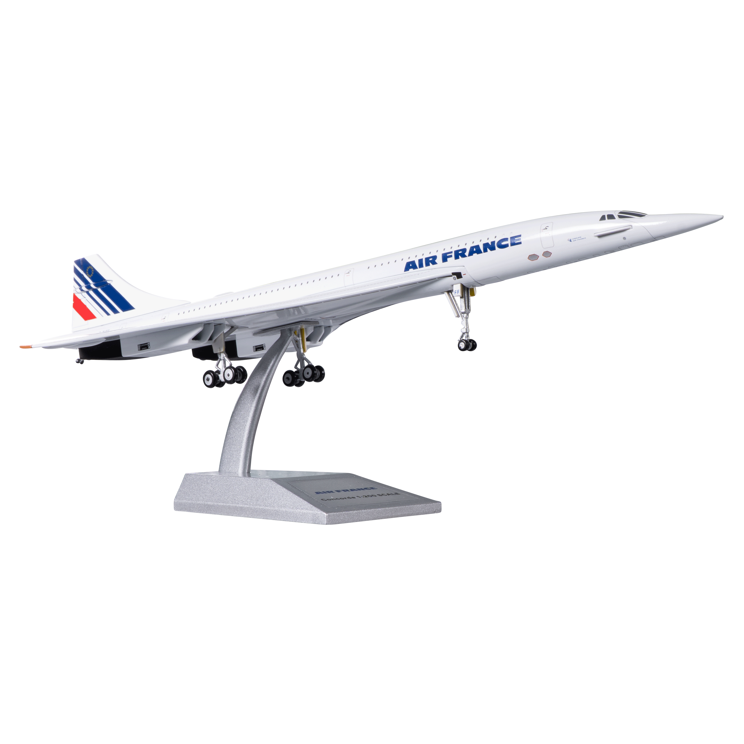 Maquette Sud Aviation Concorde F-BVFF Roissy CDG, métal 1/200