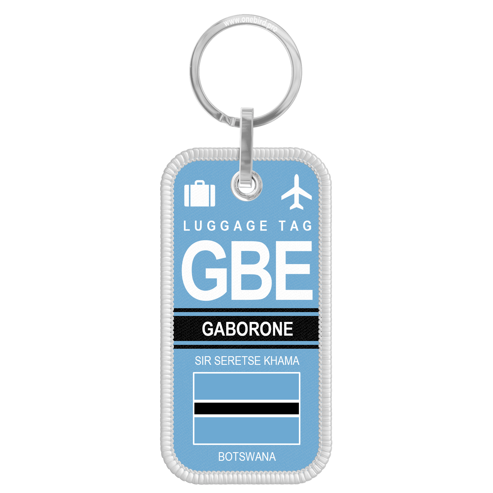 Porte-clés flamme - Airport code - GBE - GABORONE
