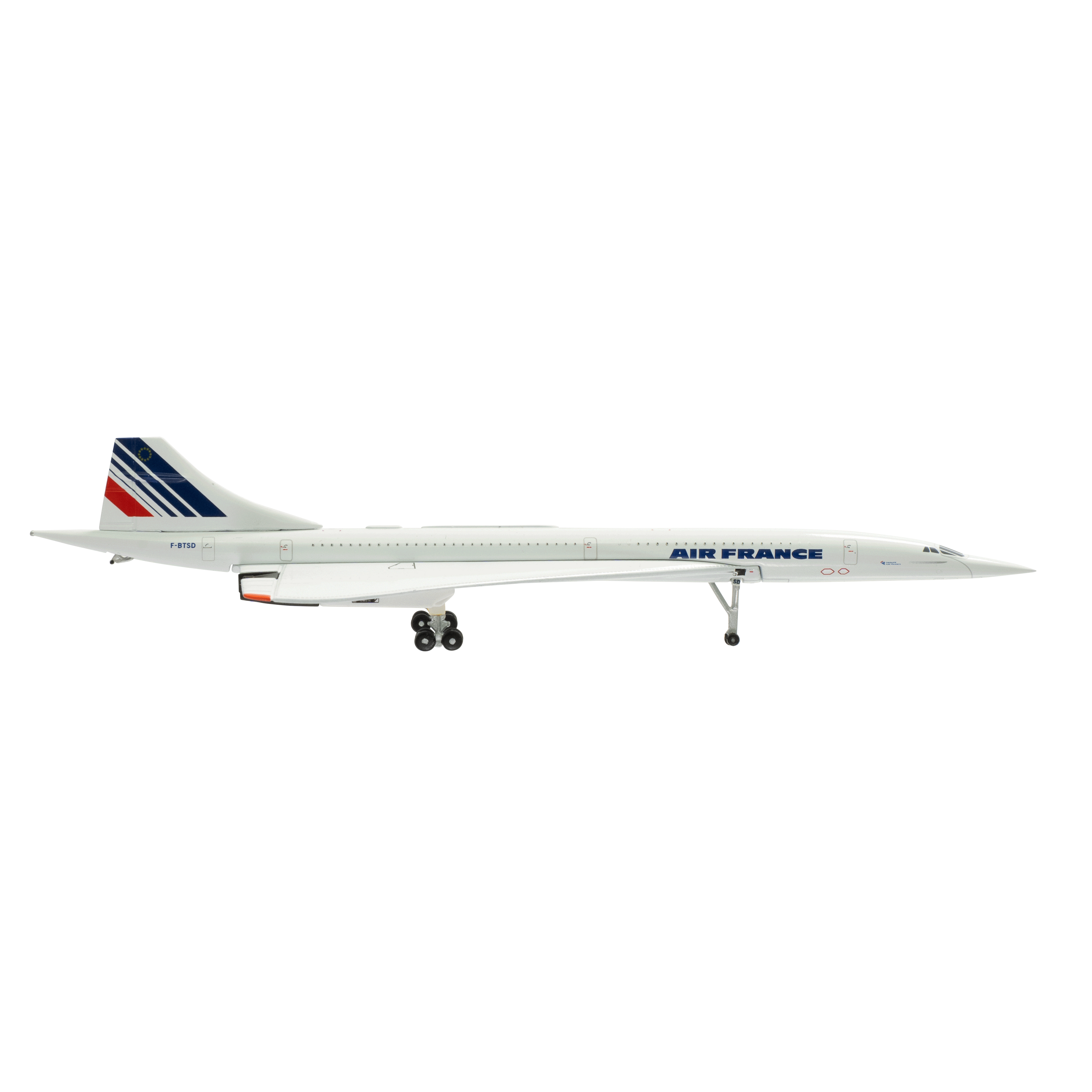 Maquette Sud Aviation Concorde Air France F-BTSD LE BOURGET, métal 1/400e