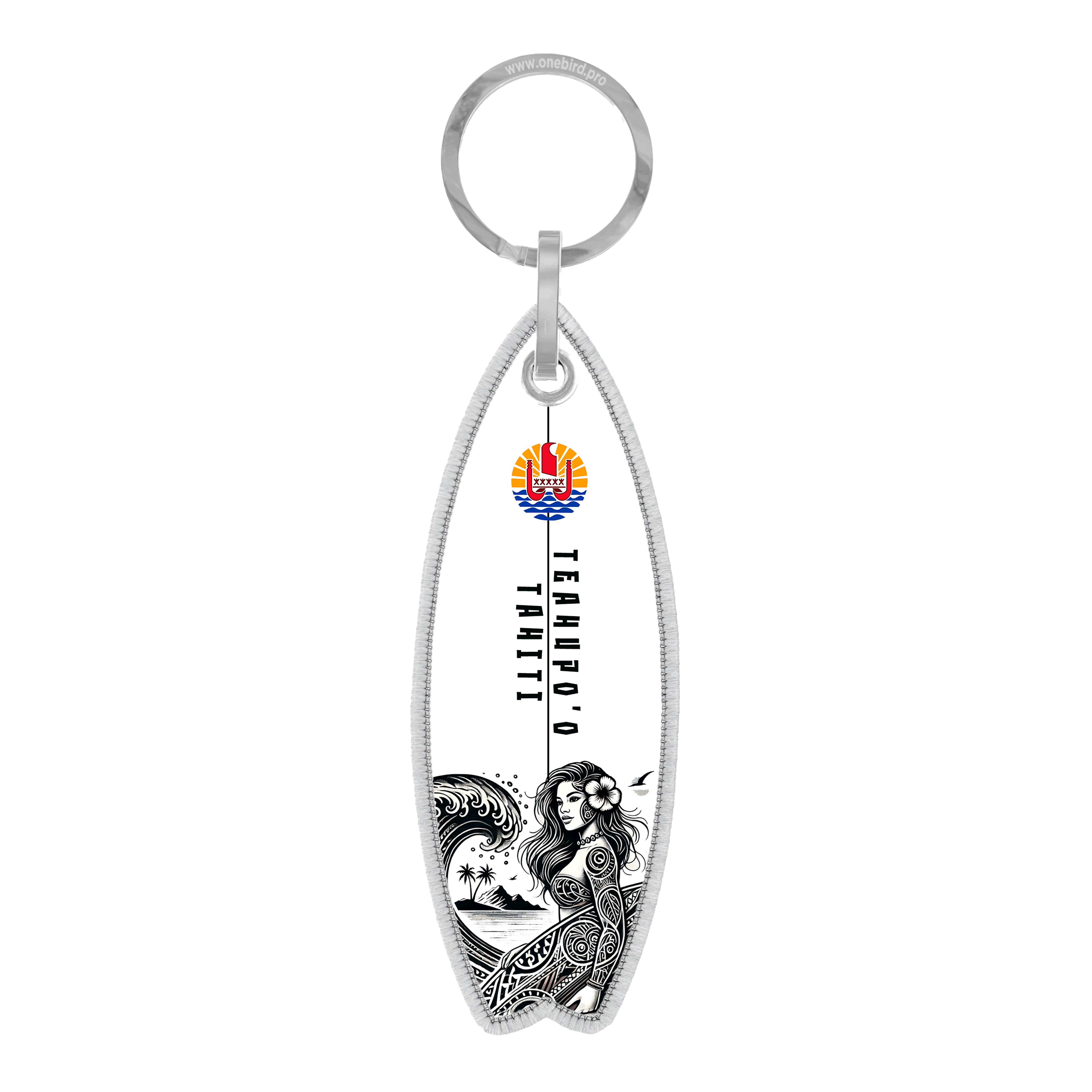 Porte-clés flamme - surf Tahiti