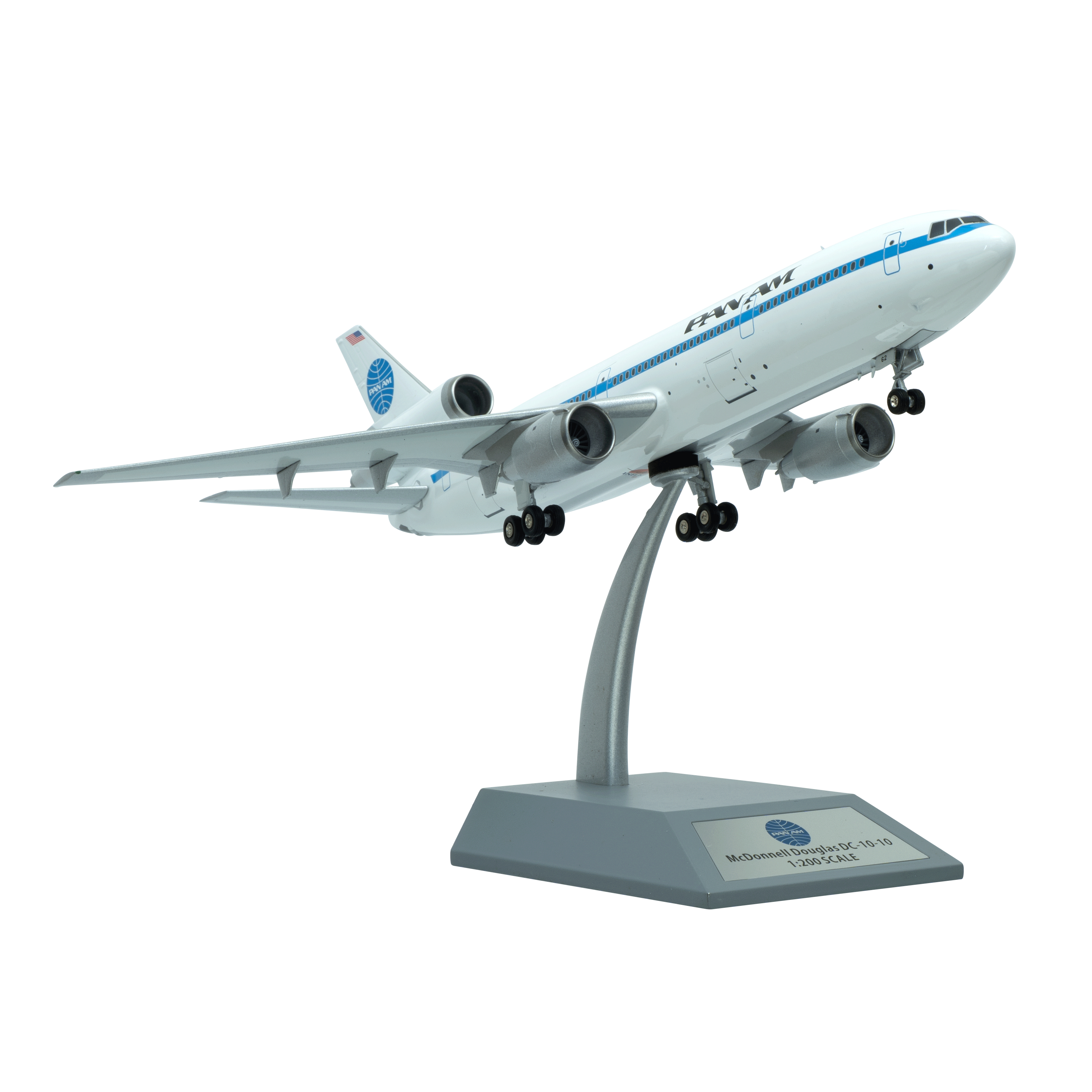 Maquette PAN AM McDonnell Douglas DC-10-10 N62NA, métal 1/200ème