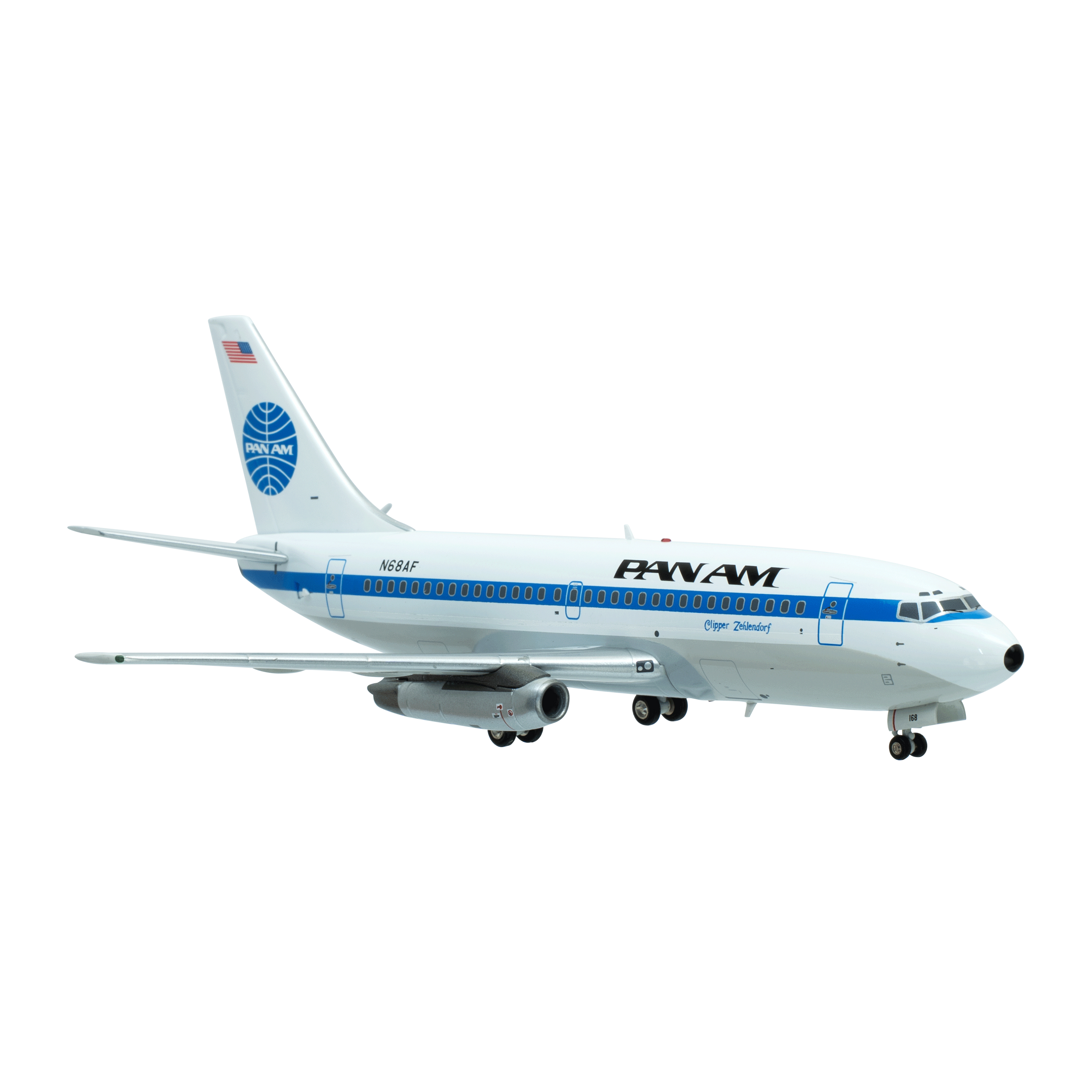 Maquette PAN AM Boeing 737-200 N68AF, métal 1/200ème