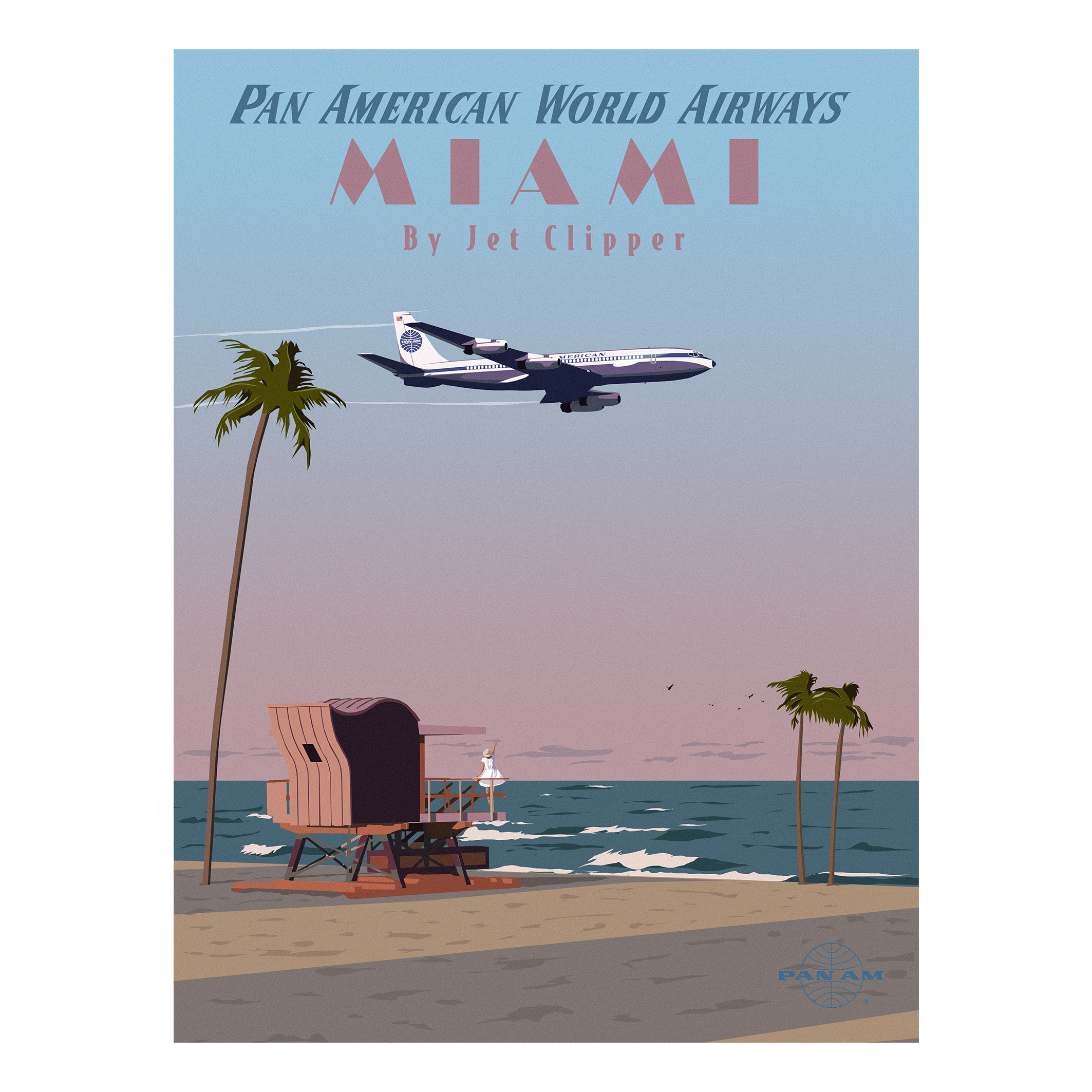 Affiche 30x40 PAN AM Miami