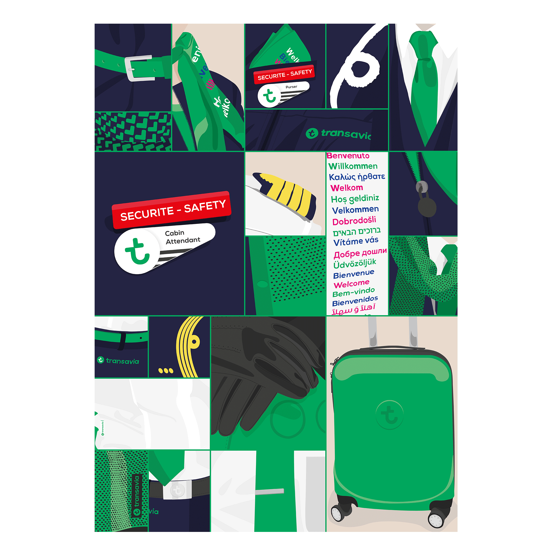 Affiche 50x70 Transavia "A bord de style"