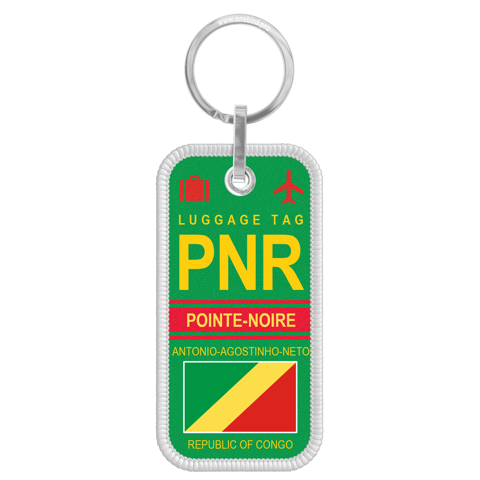 Porte-clés flamme - Airport code - PNR - POINTE NOIRE