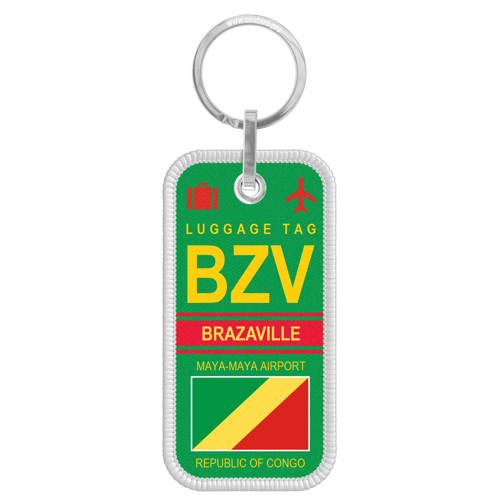Porte-clés flamme - Airport code - BZV - BRAZZAVILLE