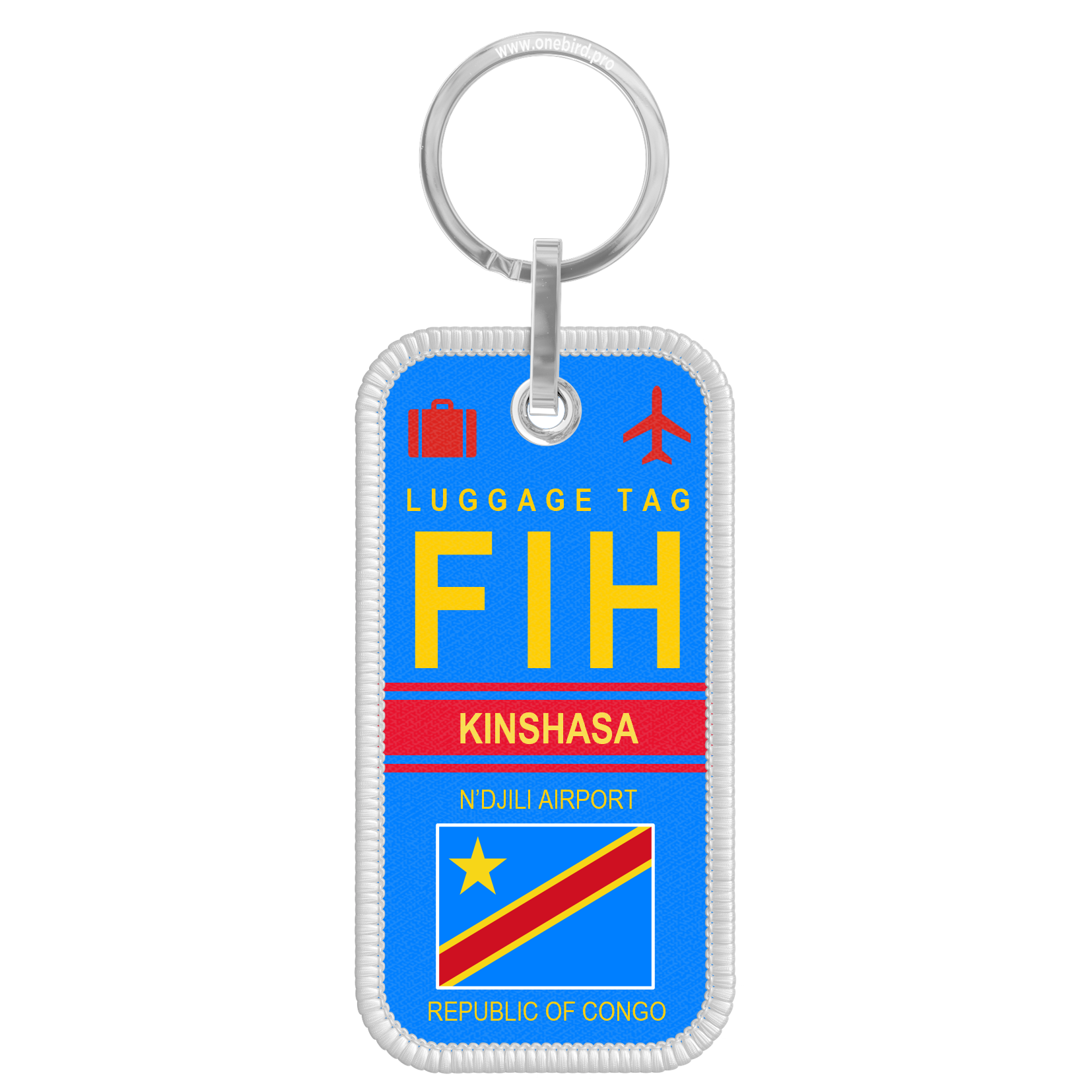 Porte-clés flamme - Airport code - FIH - KINSHASA