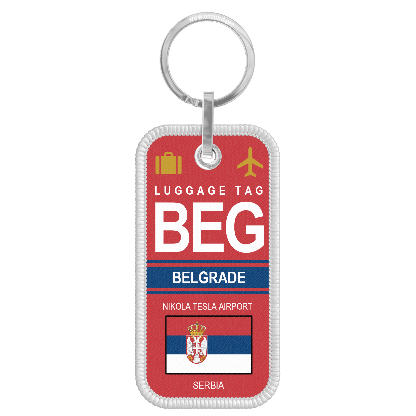Porte-clés flamme - Airport code - BEG - BELGRADE