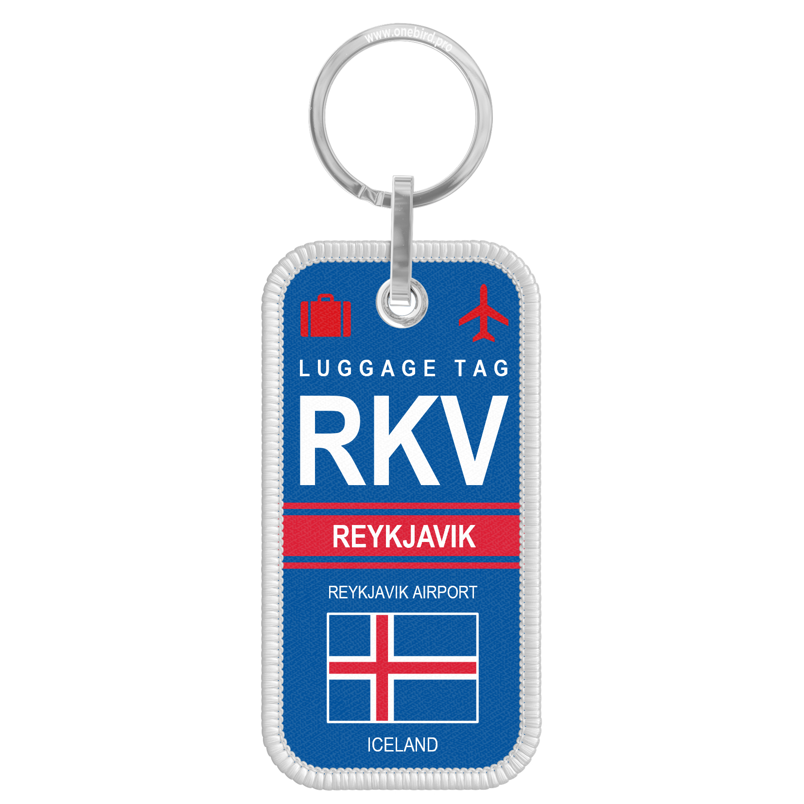 Porte-clés flamme - Airport code - RKV - REYKJAVIK