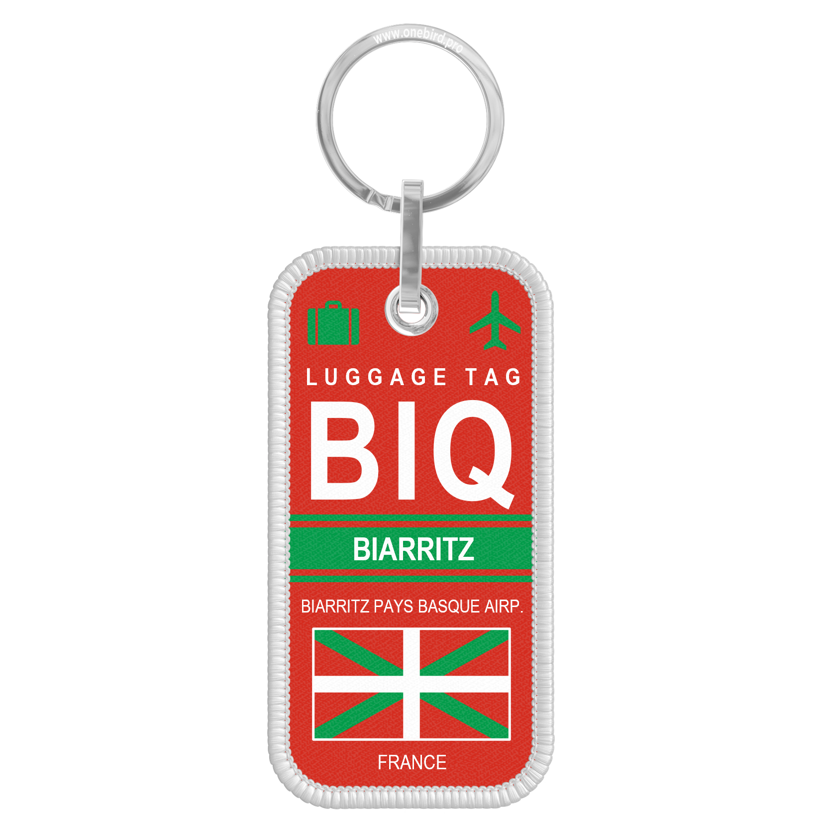 Porte-clés flamme - Airport code - BIQ - BIARRITZ