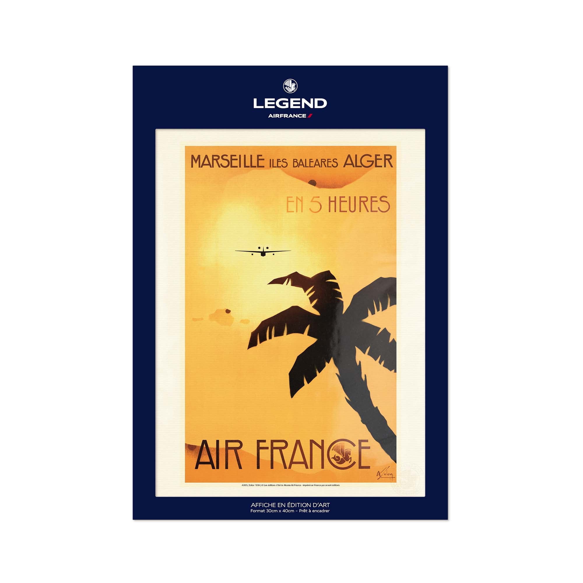 Affiche Air France - Marseille - Les Baléares - Alger en 5 h