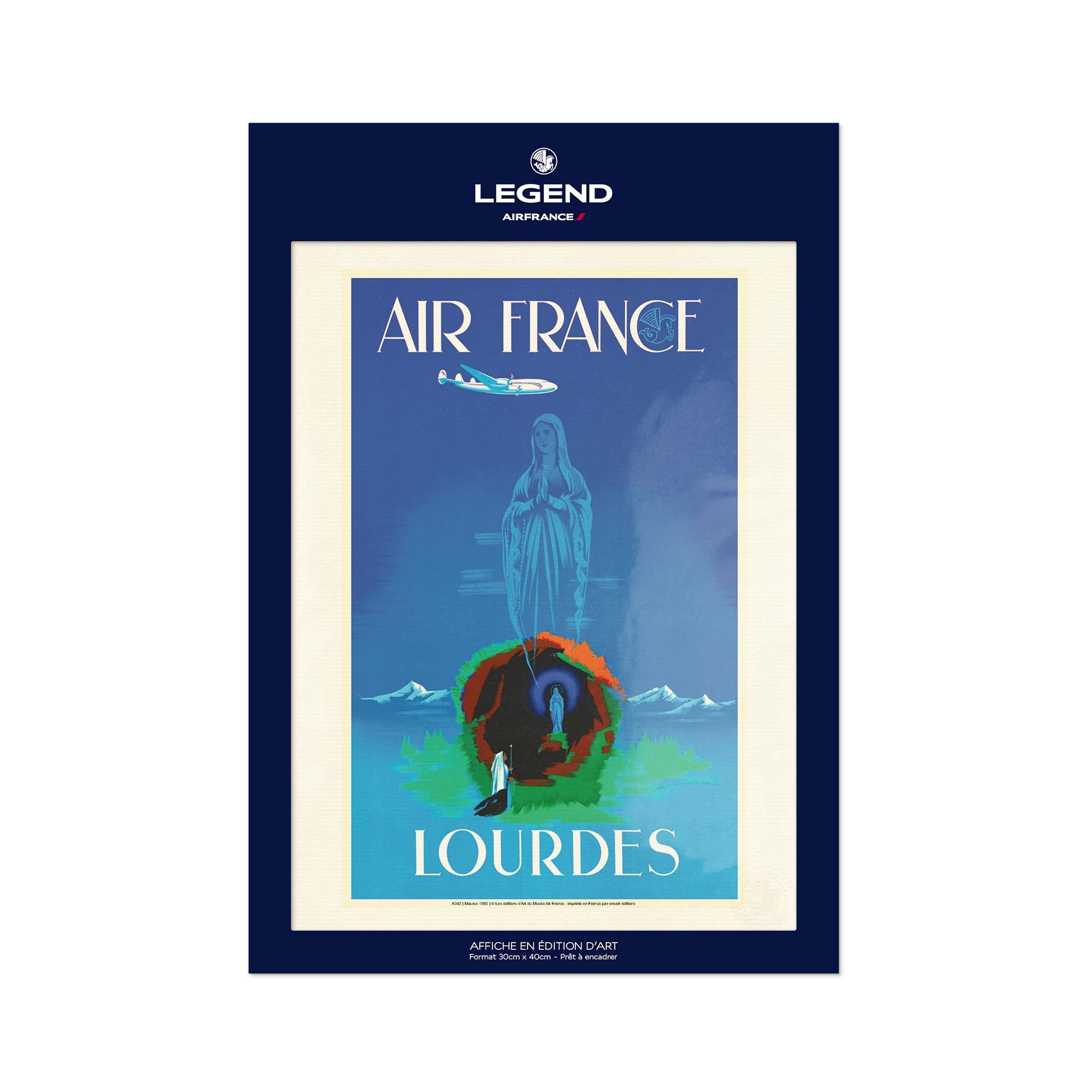 Affiche Air France - Lourdes
